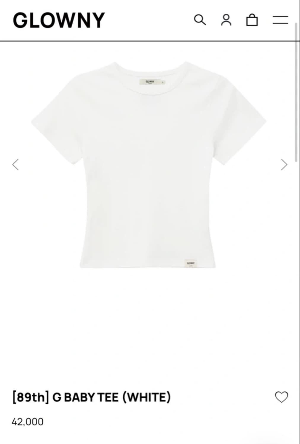 글로니 G baby tee (white) 반팔티 상품이미지1