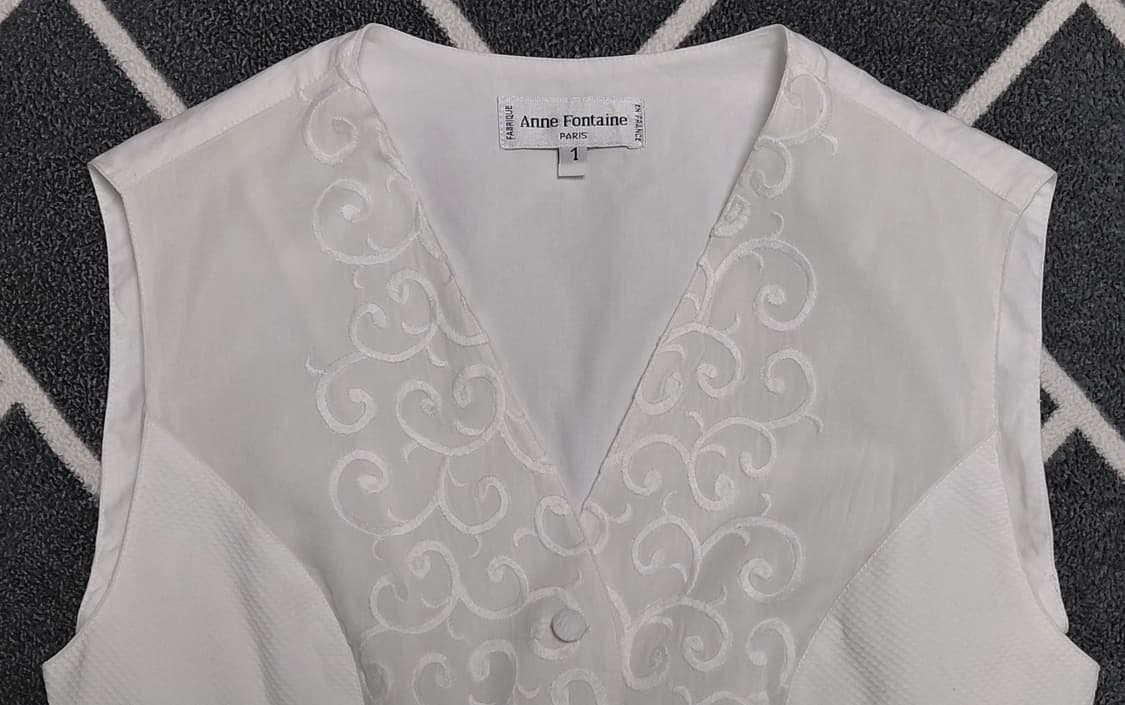 Anne Fontaine 화이트 자수 코튼 베스트 (사이즈 1) 상품이미지2