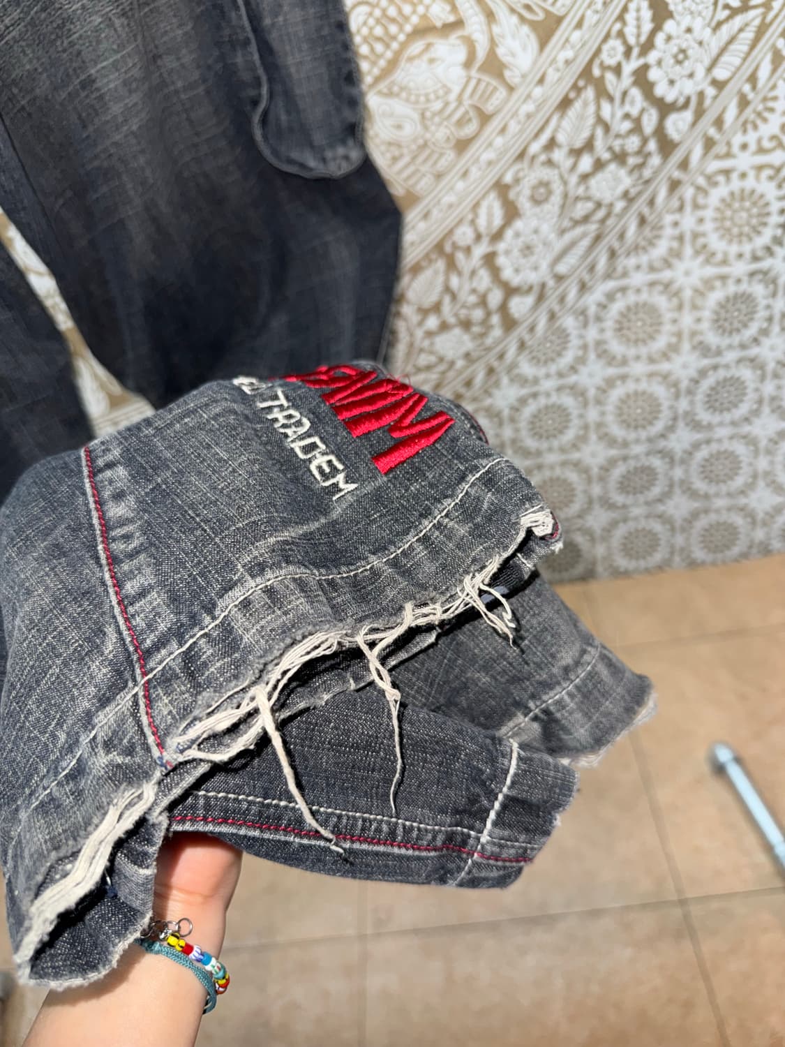 아카데믹스 워싱 신치백 흑청 카고팬츠 상품이미지6