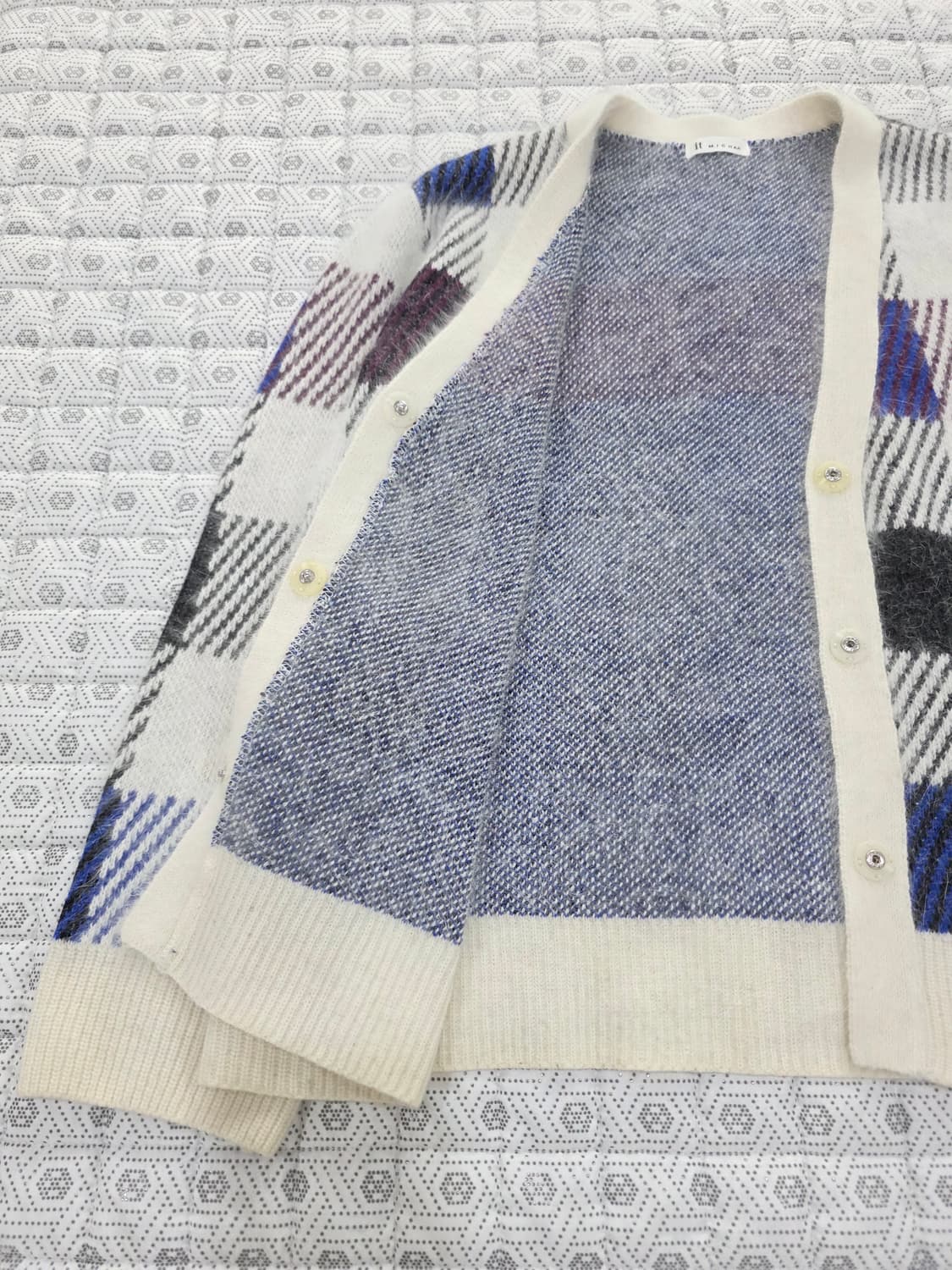 잇미샤 체크 앙고라 가디건 FREE 상품이미지5