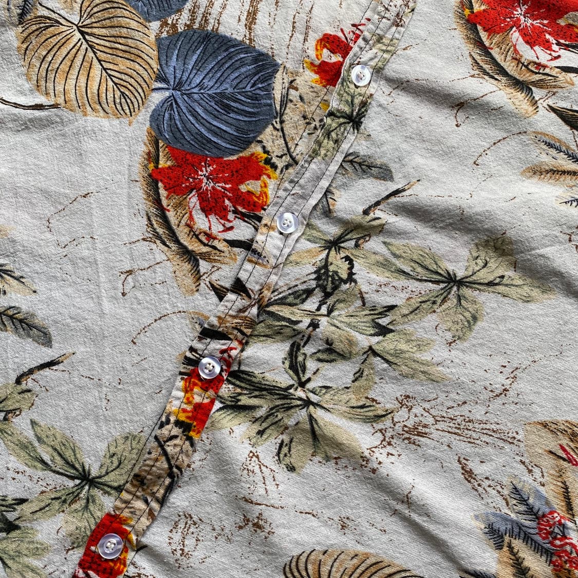 빈티지 플라워 패턴 반팔 셔츠 상품이미지3