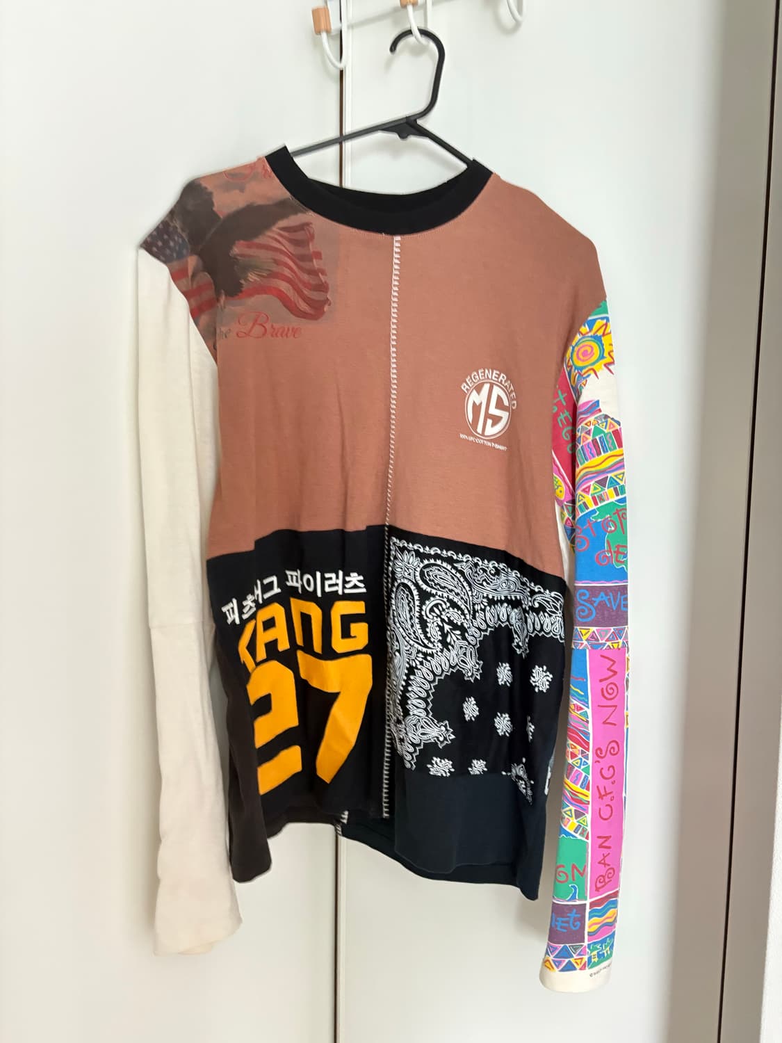 마린 세르 패치워크 롱 슬리브 티셔츠 새상품⭕️ 상품이미지1