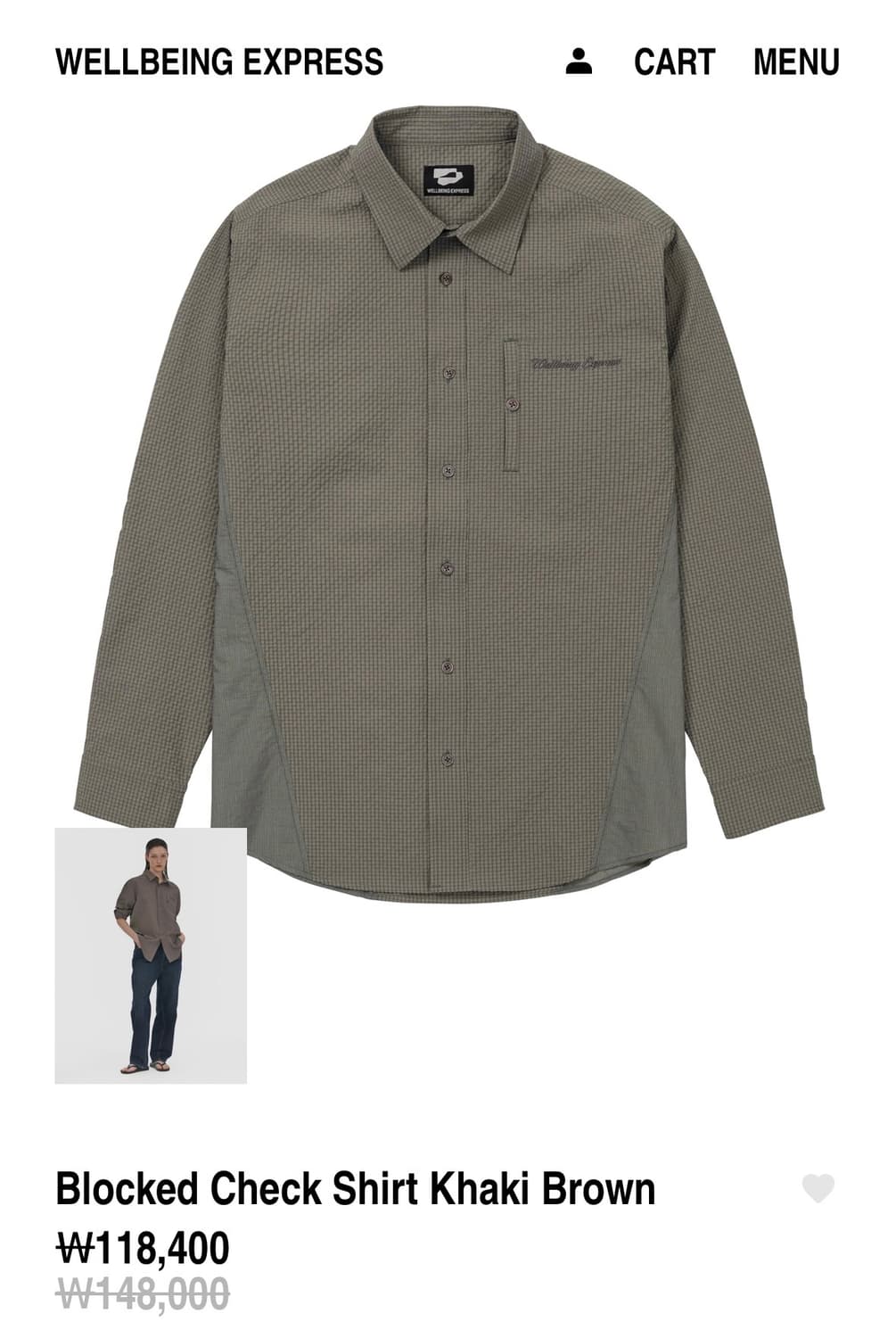 WELLBEING EXPRESS Blocked Check Shirt 상품이미지1