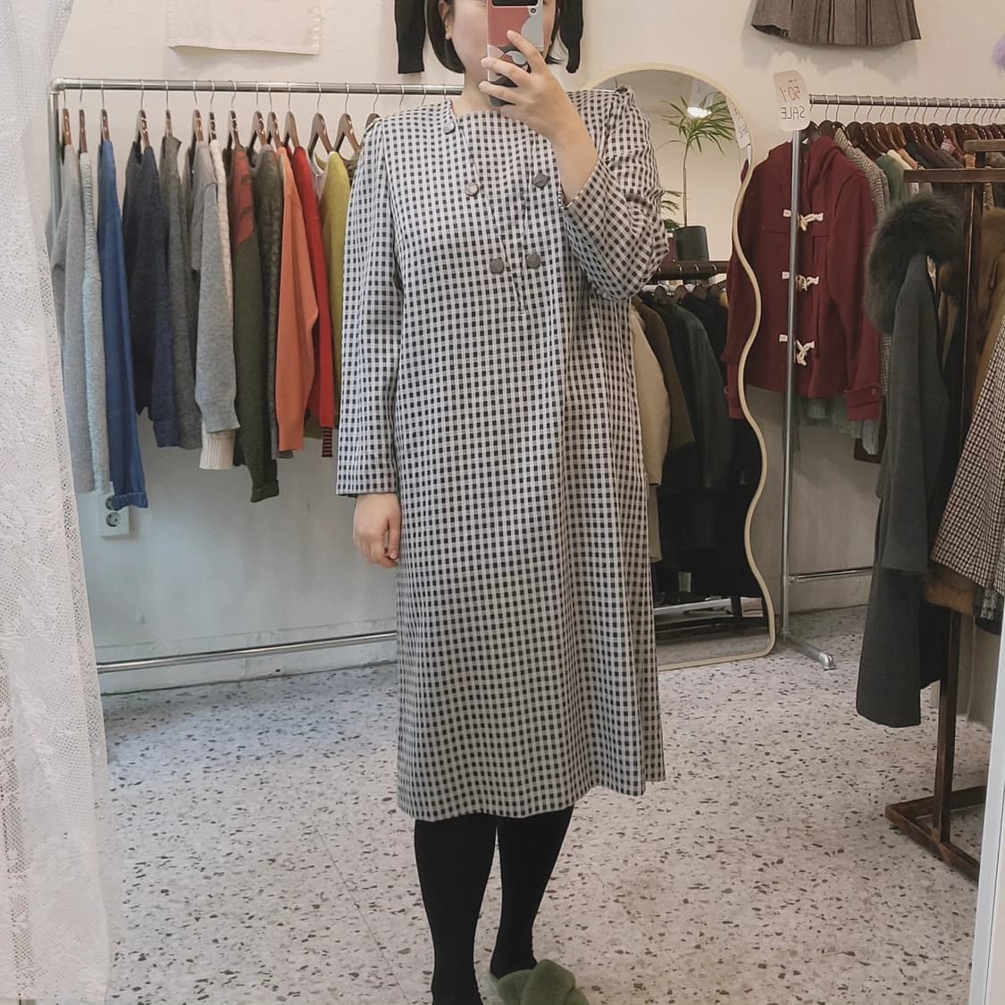 Groumere 빈티지 체크 원피스 상품이미지2