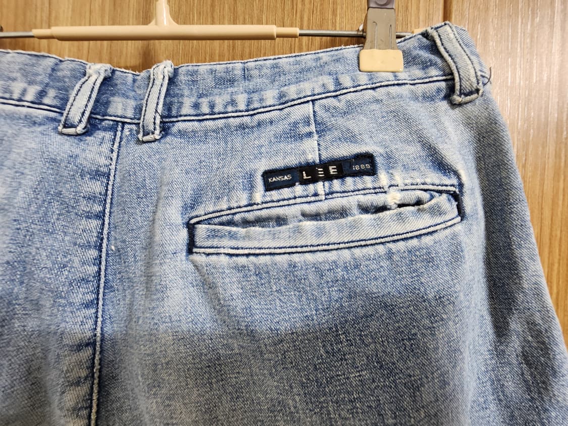 (30)LEE 빈티지 7부 핀턱 데님 팬츠  상품이미지4