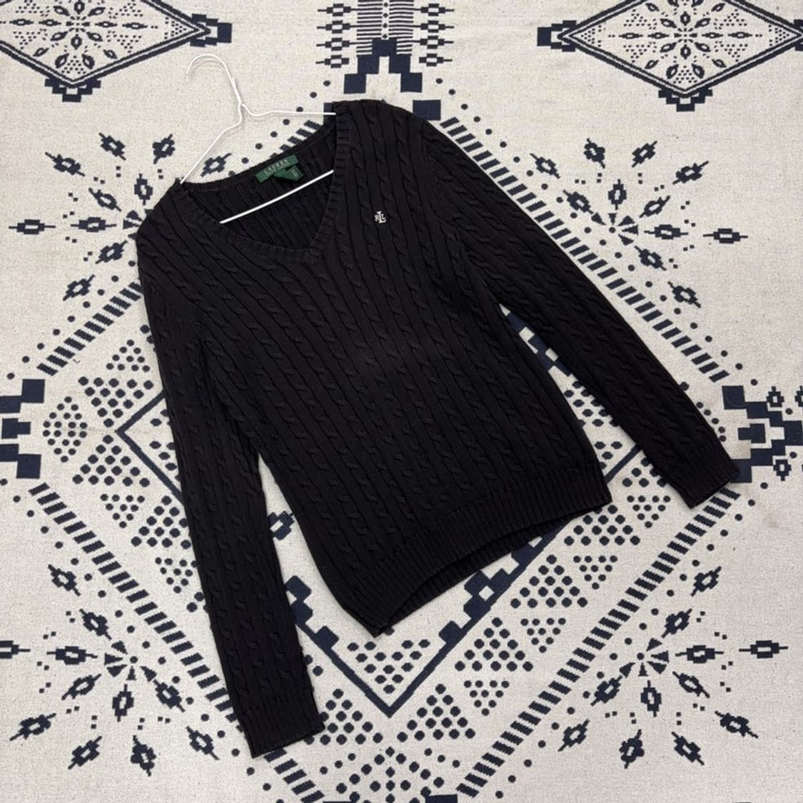 랄프로렌 브이넥 꽈배기 니트 스웨터 S P00036 상품이미지1