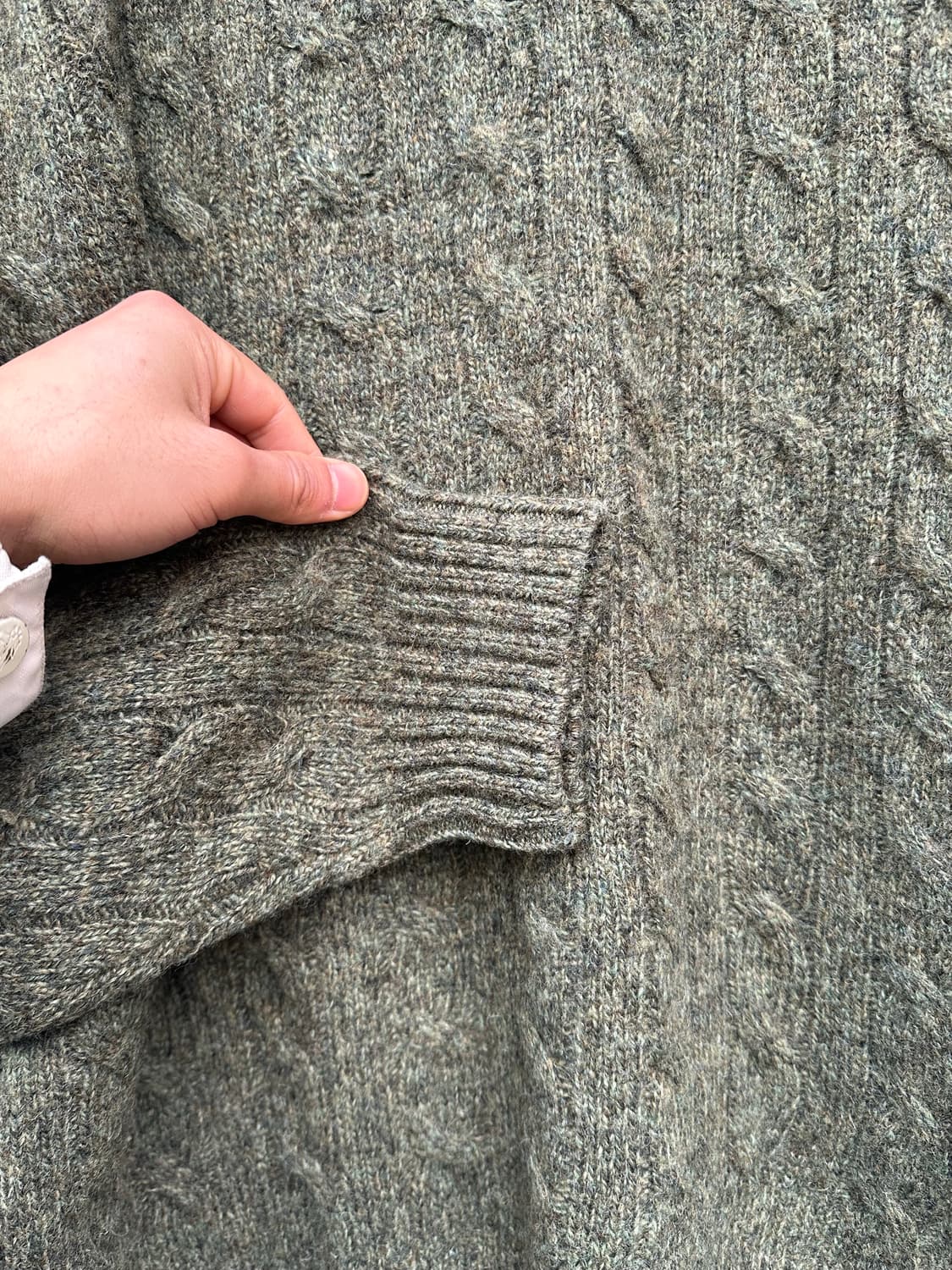 LL BEAN green material detail knitwear 상품이미지5