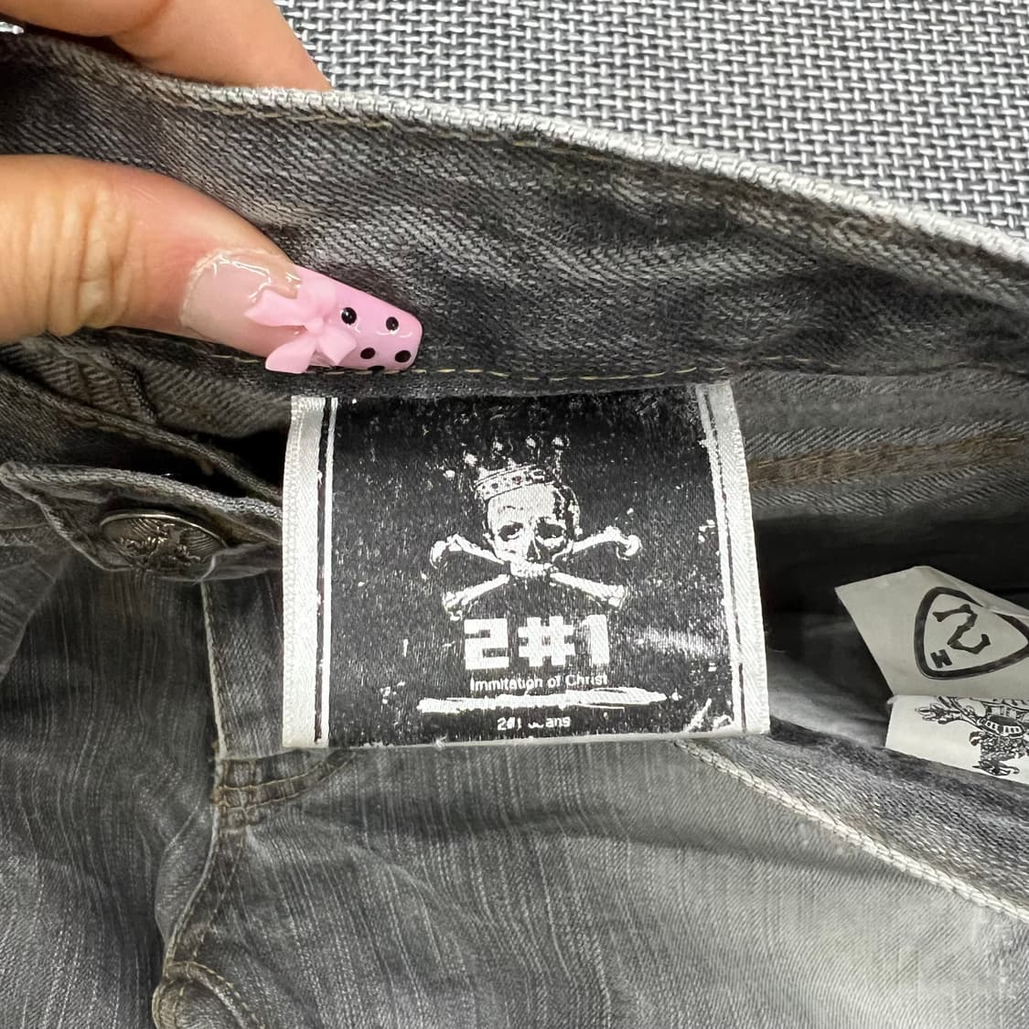 빈티지 워싱 스터드 데님팬츠 상품이미지4