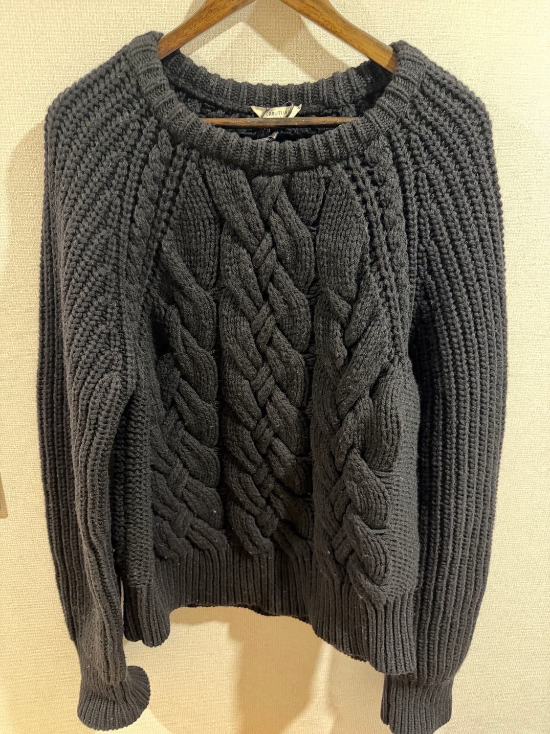 세루티 CERRUTI 1881 남성 꽈배기 울 니트 XL 상품이미지3