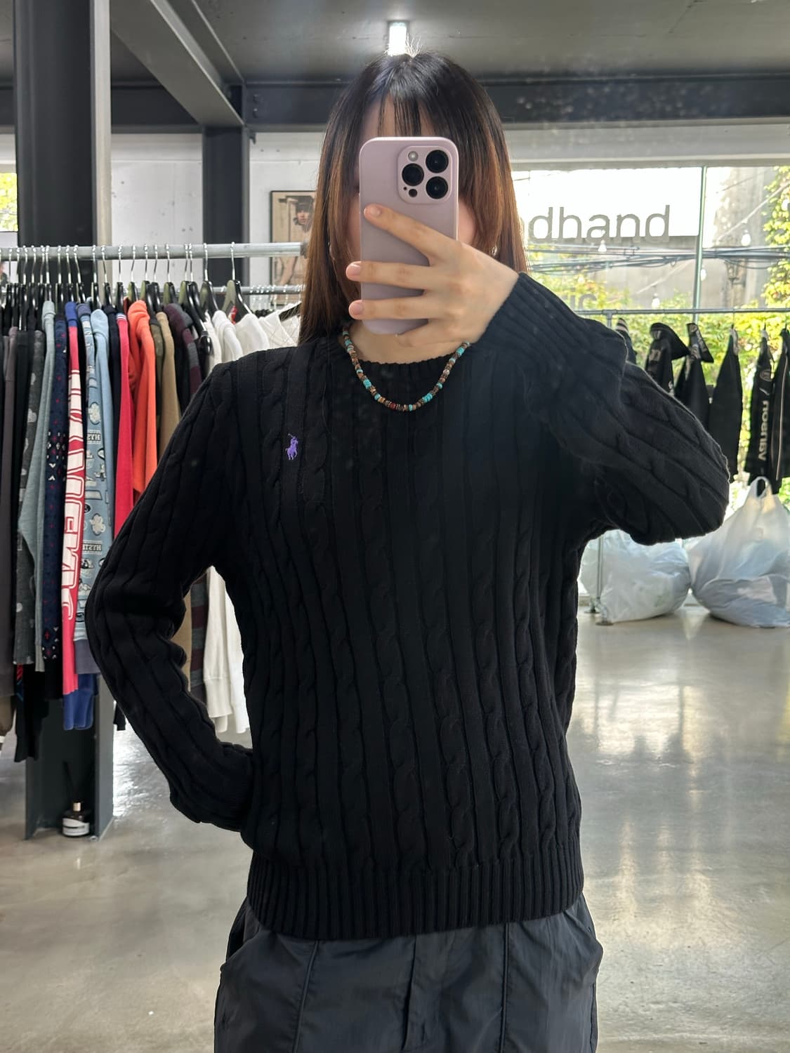 폴로랄프로렌 꽈배기 케이블니트 블랙 상품이미지3