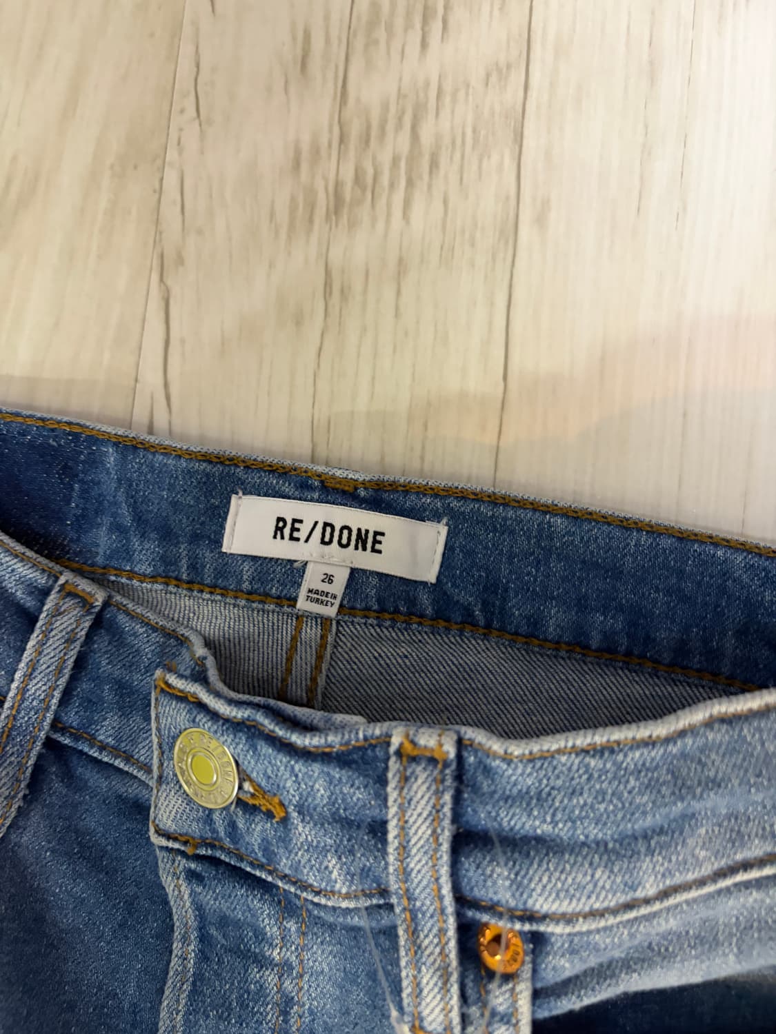 [26] 리던 RE/DONE 데님 청바지 새상품 연청 데미지 상품이미지2