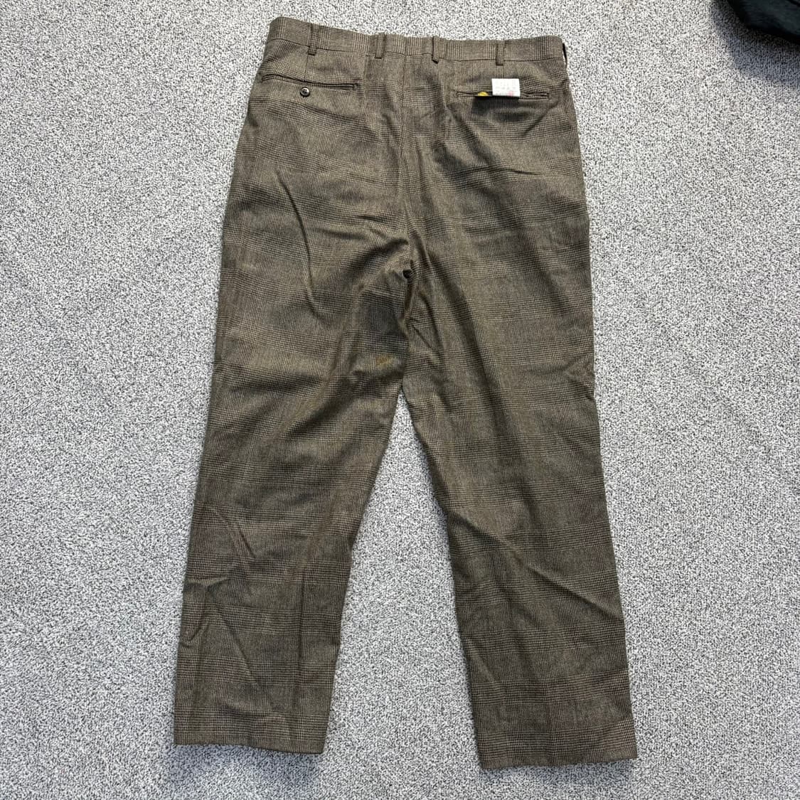 92-106 갤럭시 울 핀턱 체크 팬츠 0602J1 상품이미지2