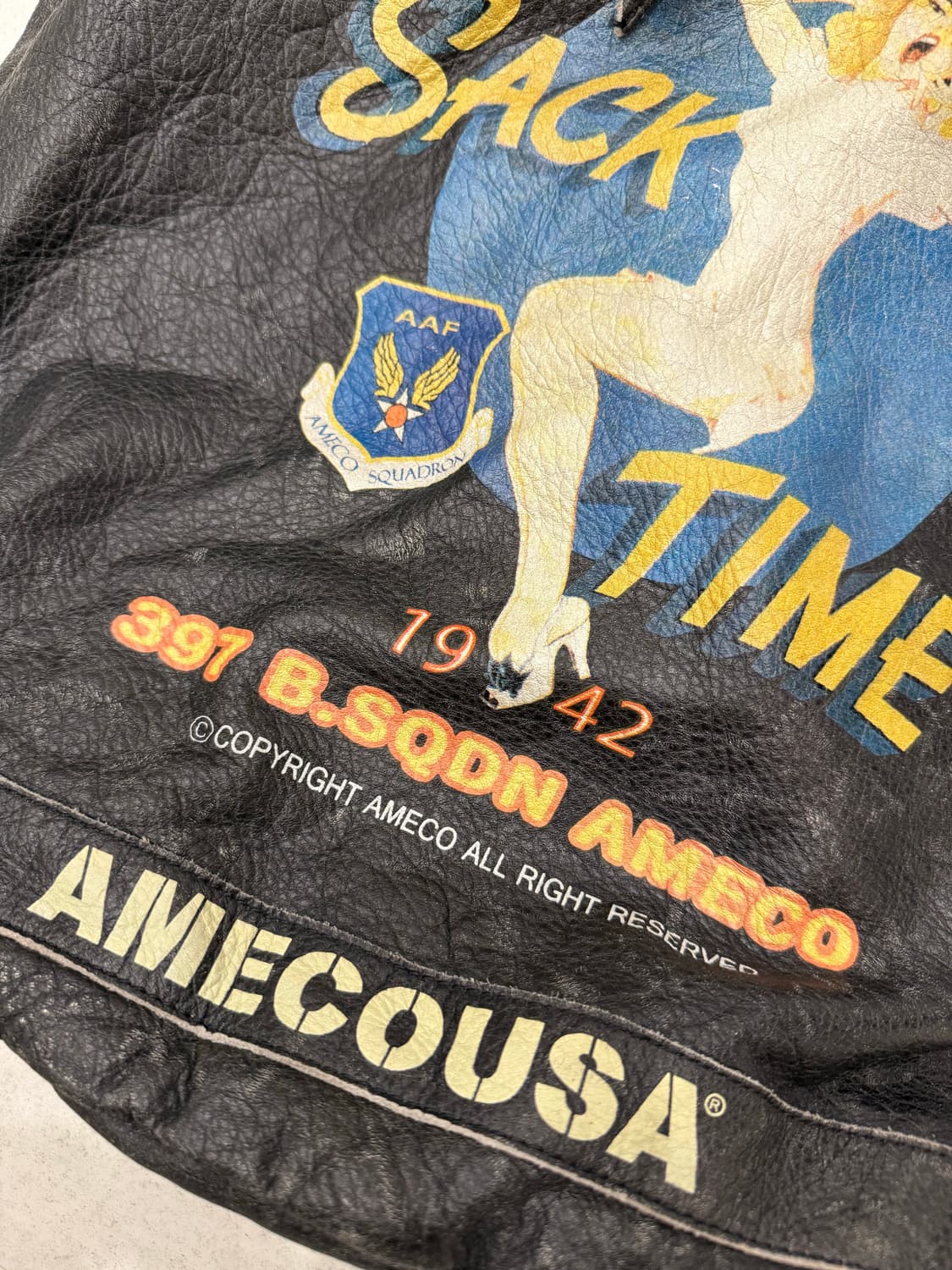 아메코 AMECO 핀업걸 가죽 드로스트링 백팩 상품이미지2