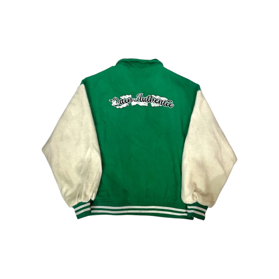 빈티지 그린 자수 올드스쿨 바시티 가죽 점퍼 오버핏 잠바 L 상품이미지6