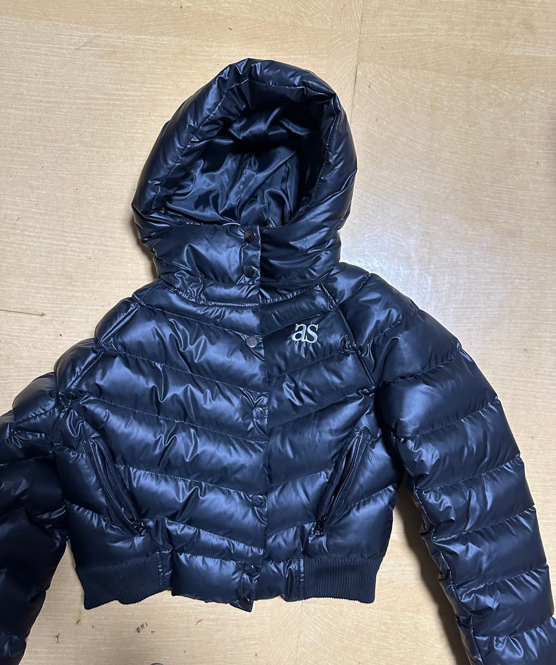 애즈온 푸퍼 숏패딩 블랙(새제품) 상품이미지3