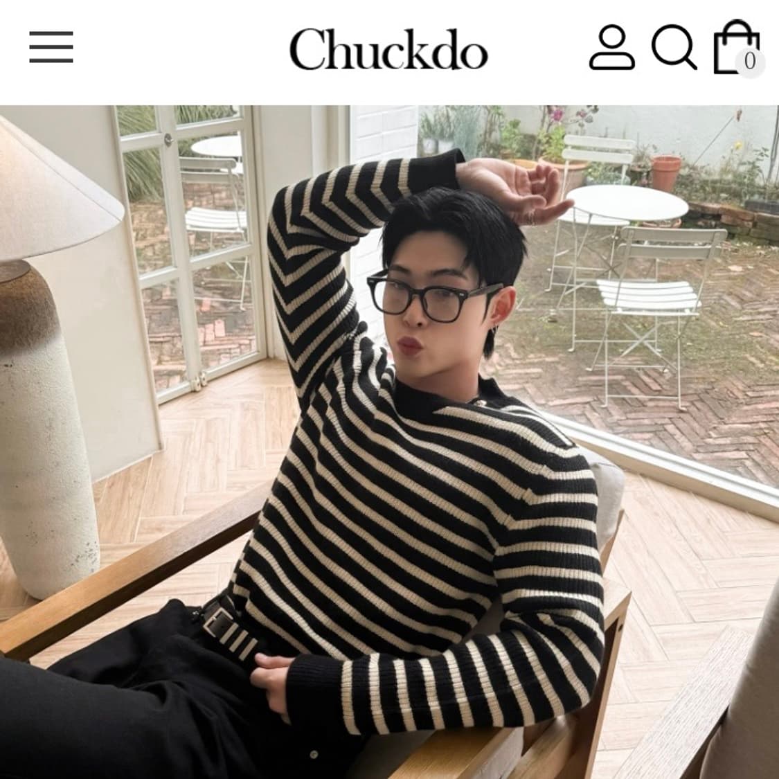 (M) 척도 Luf 금장 스트라이프 니트 상품이미지3