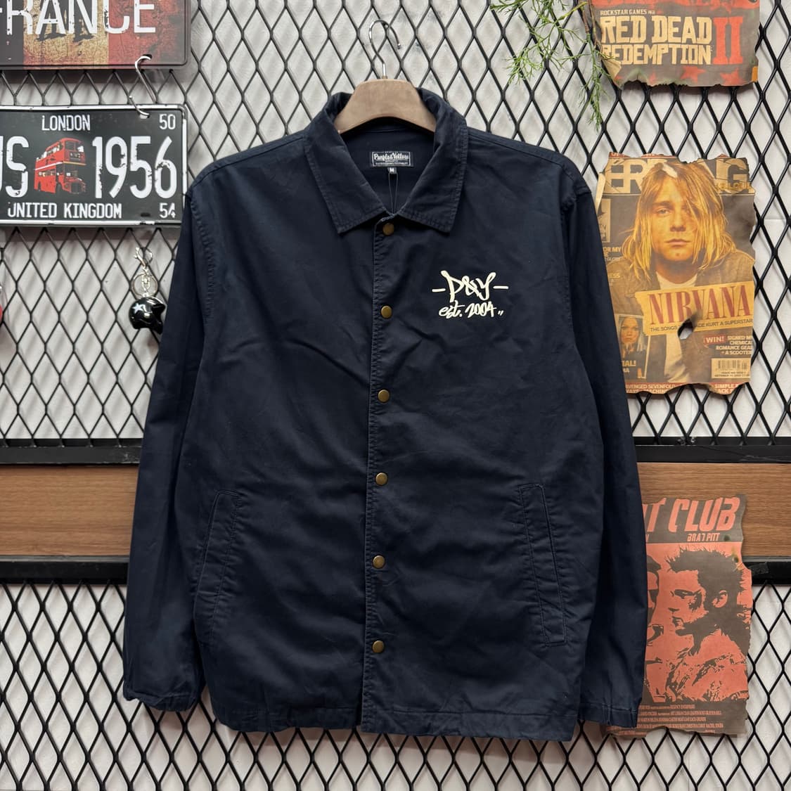 JPN VINTAGE 초어 자켓 후면 레터링 포인트 네이비 상품이미지2