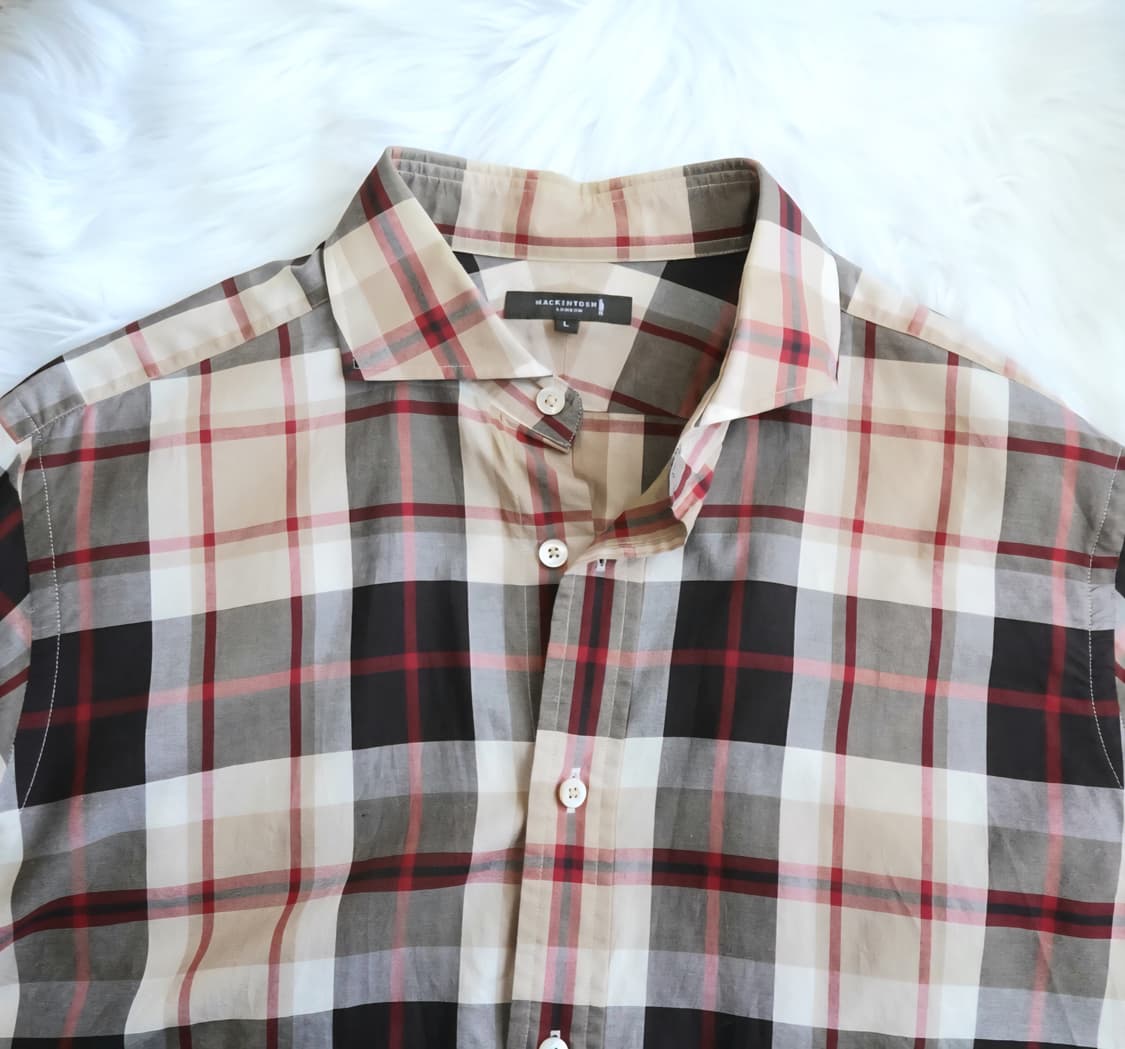 매킨토시 런던 하우스 체크 코튼 셔츠 1948 상품이미지4