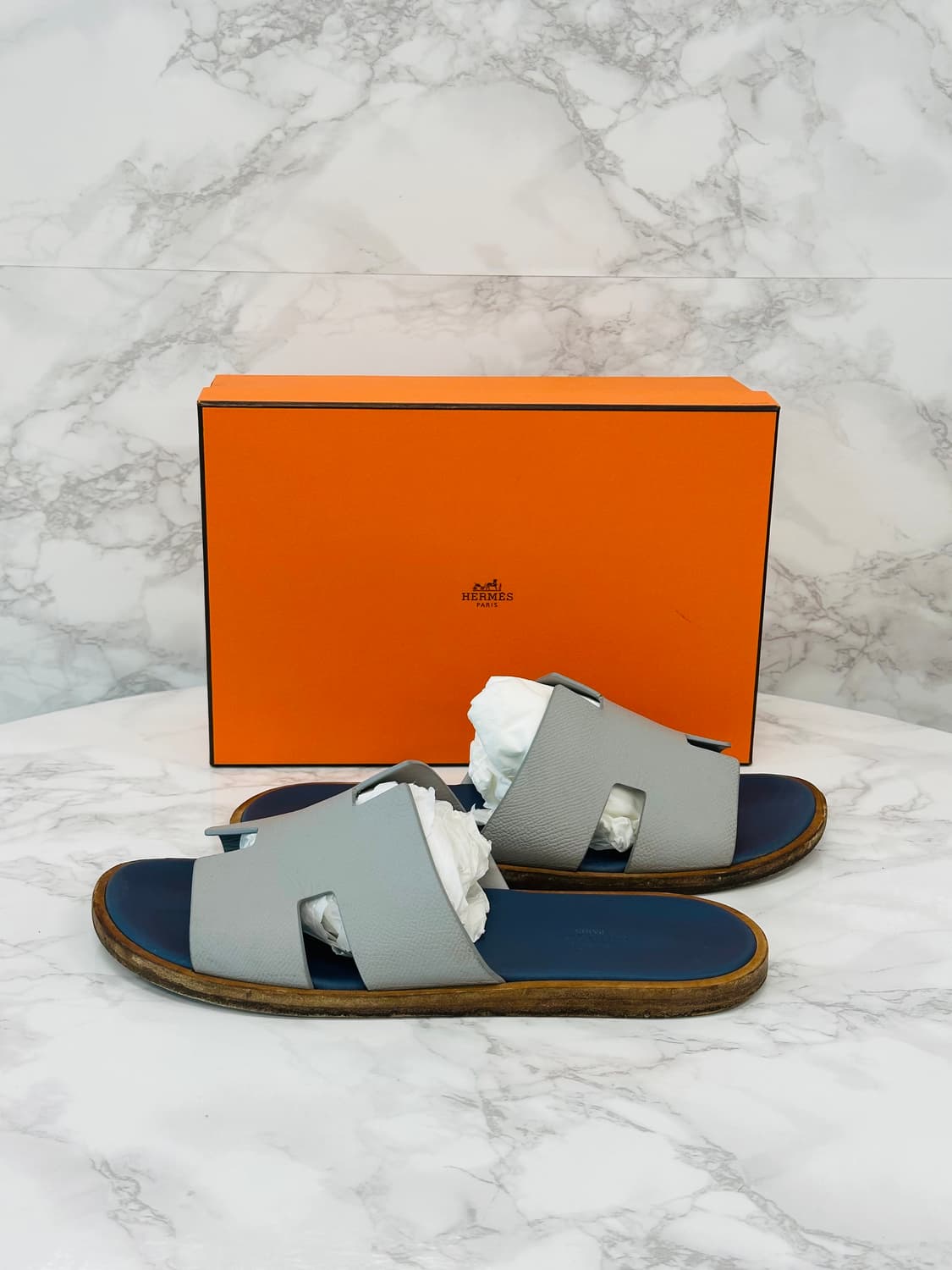 (41.5) 에르메스 이즈미르 블랑 드 파리 블루 상품이미지4