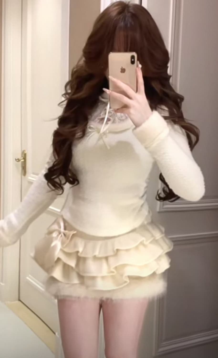 bobon21 퍼 모직 스커트 치마바지 상품이미지4