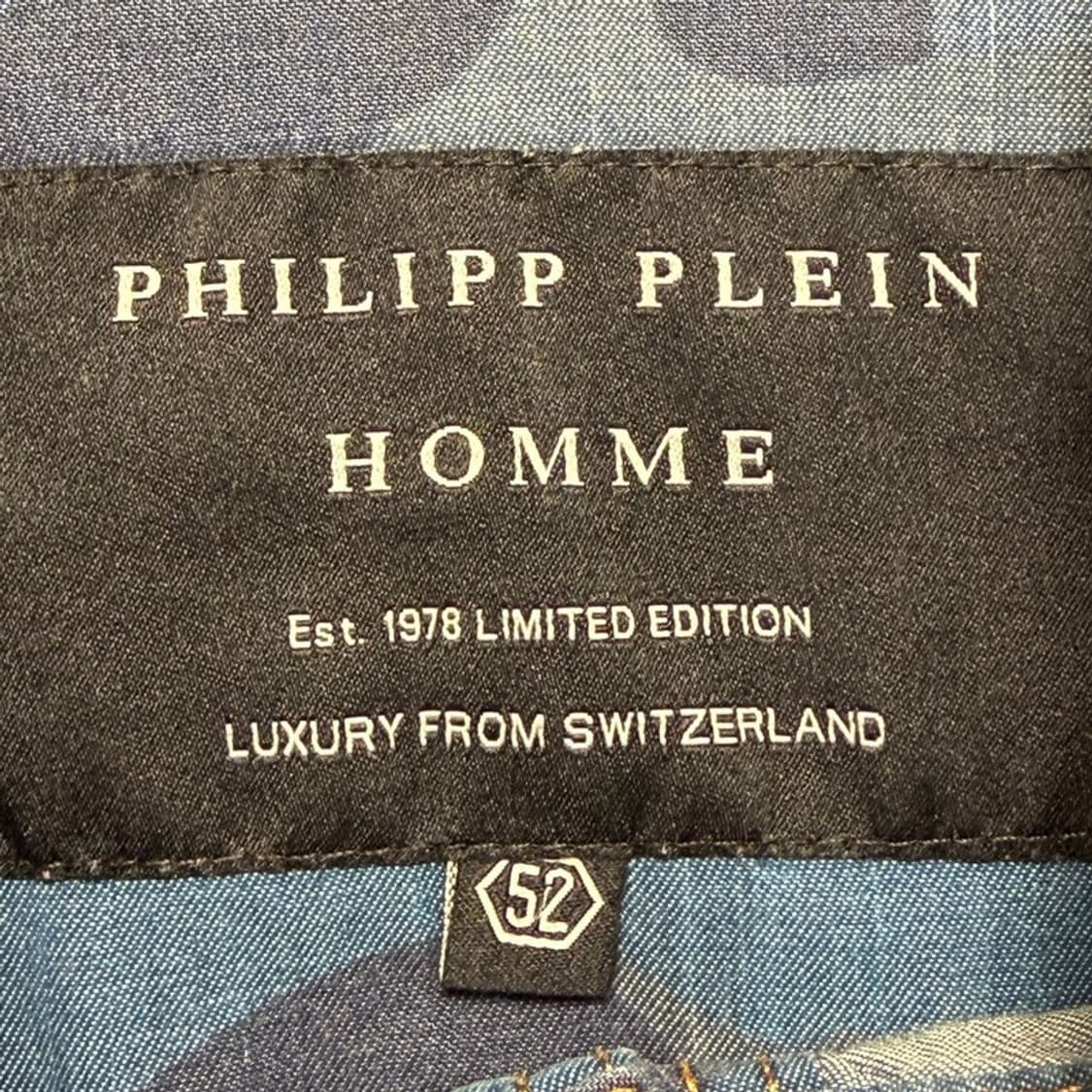 필립 플레인 카모플라주 데님 셔츠 블루 52 상품이미지3