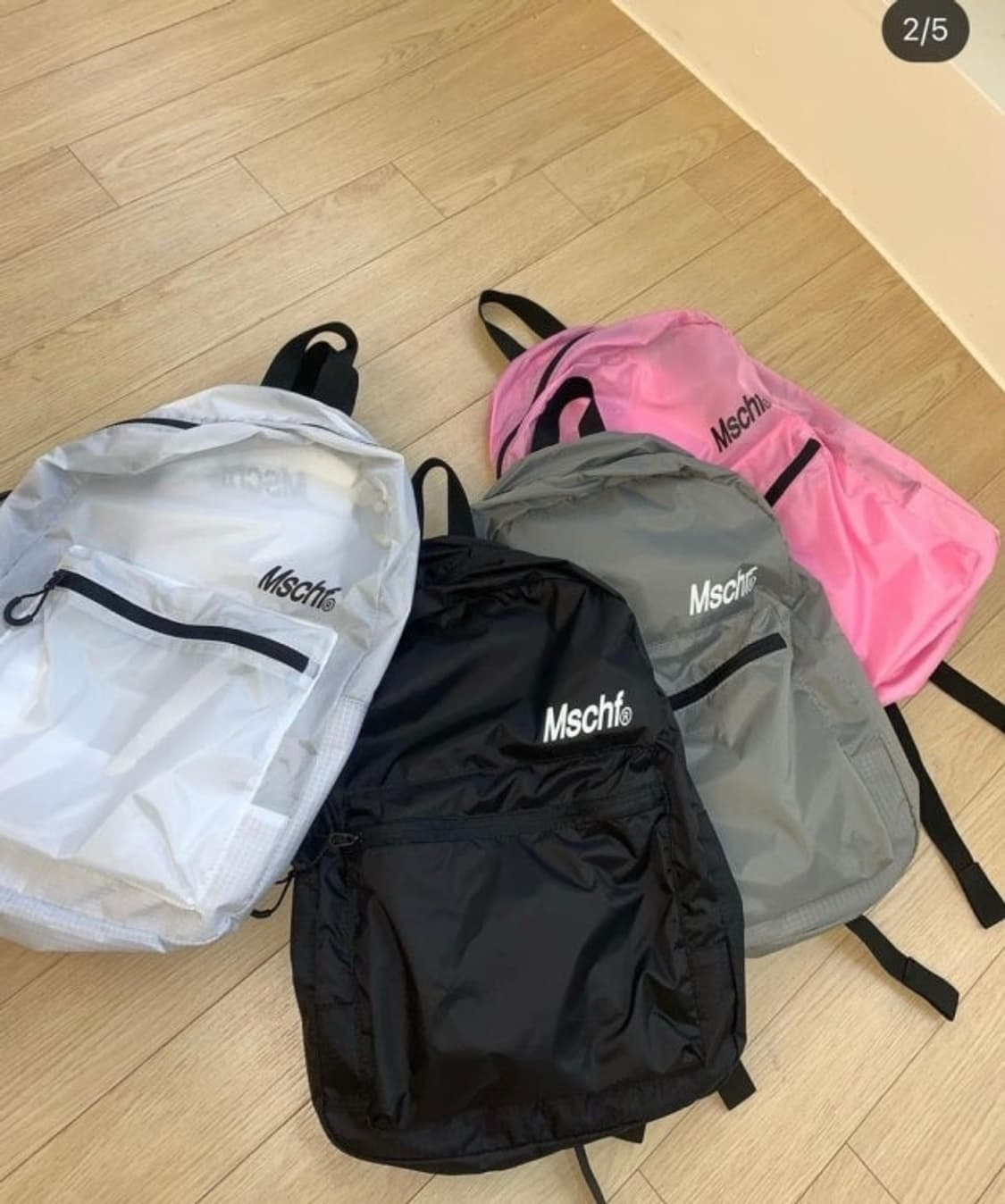 미스치프 나일론 백팩 (Pink, White) 상품이미지1