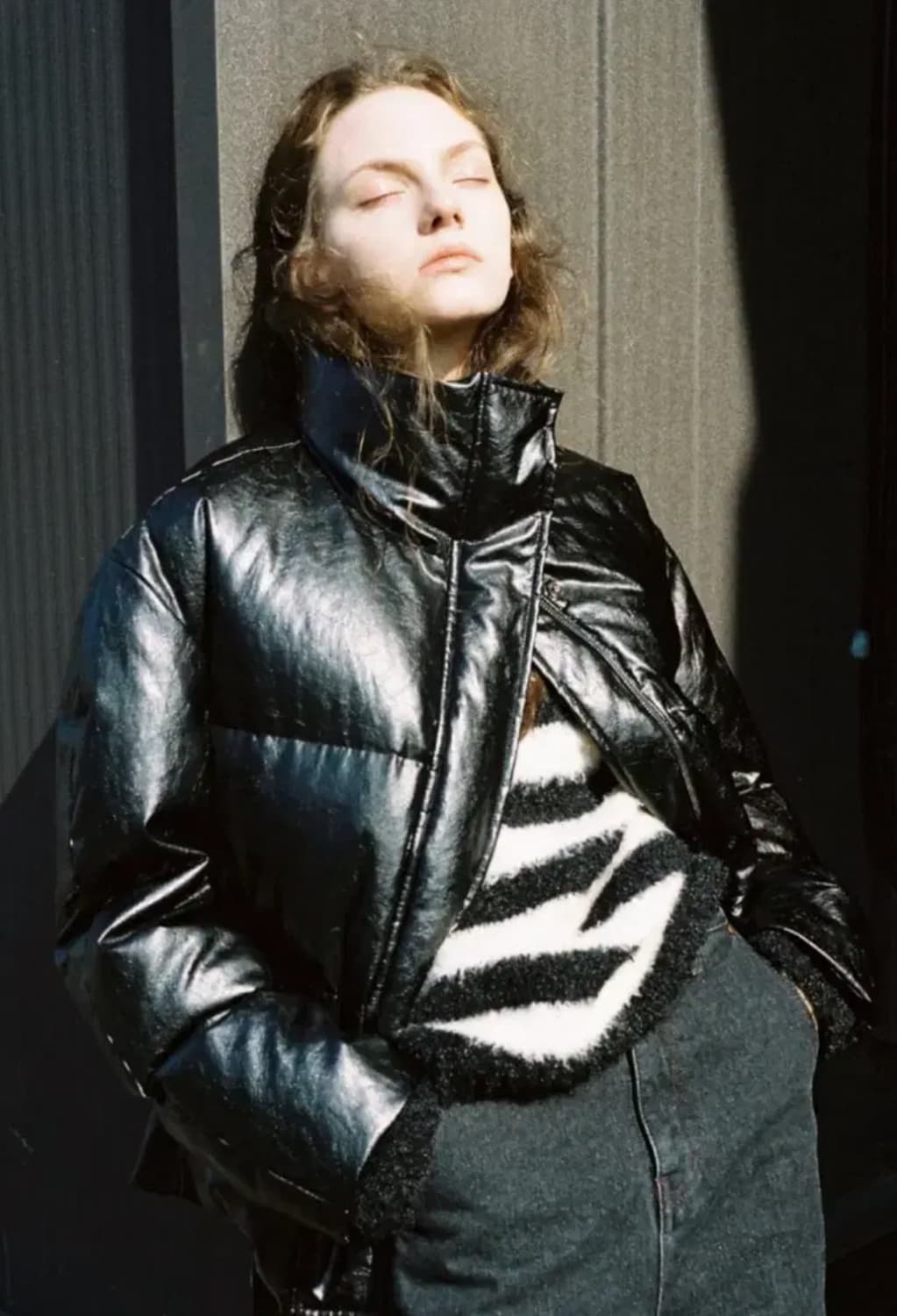 SIENNE 심볼 레더 다운 상품이미지1