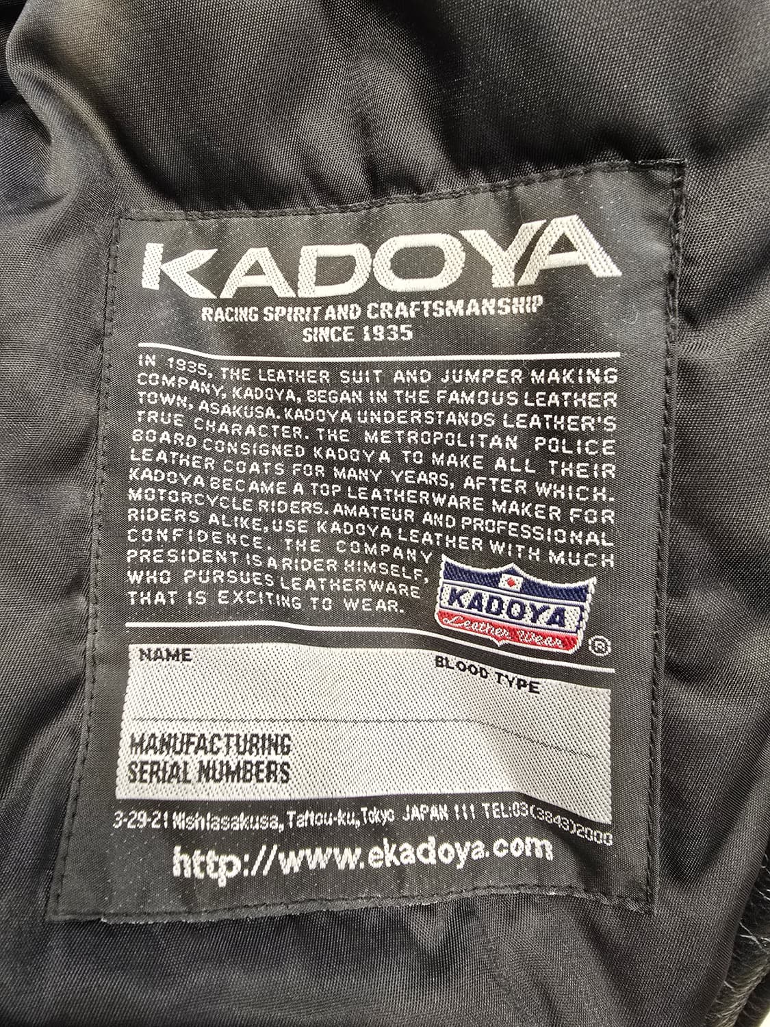 카도야 KADOYA N-3R (M.I.R SPEC) 가죽자켓 95~100 상품이미지9