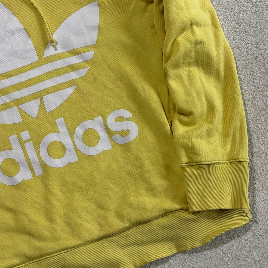아디다스 파이어버드 옐로우 노랑 빅 로고 후드티 상품이미지3