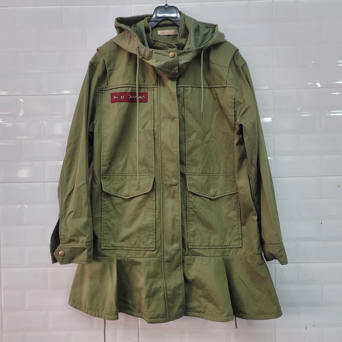 질바이질스튜어트 카키색 후드 야상 점퍼 상품이미지1