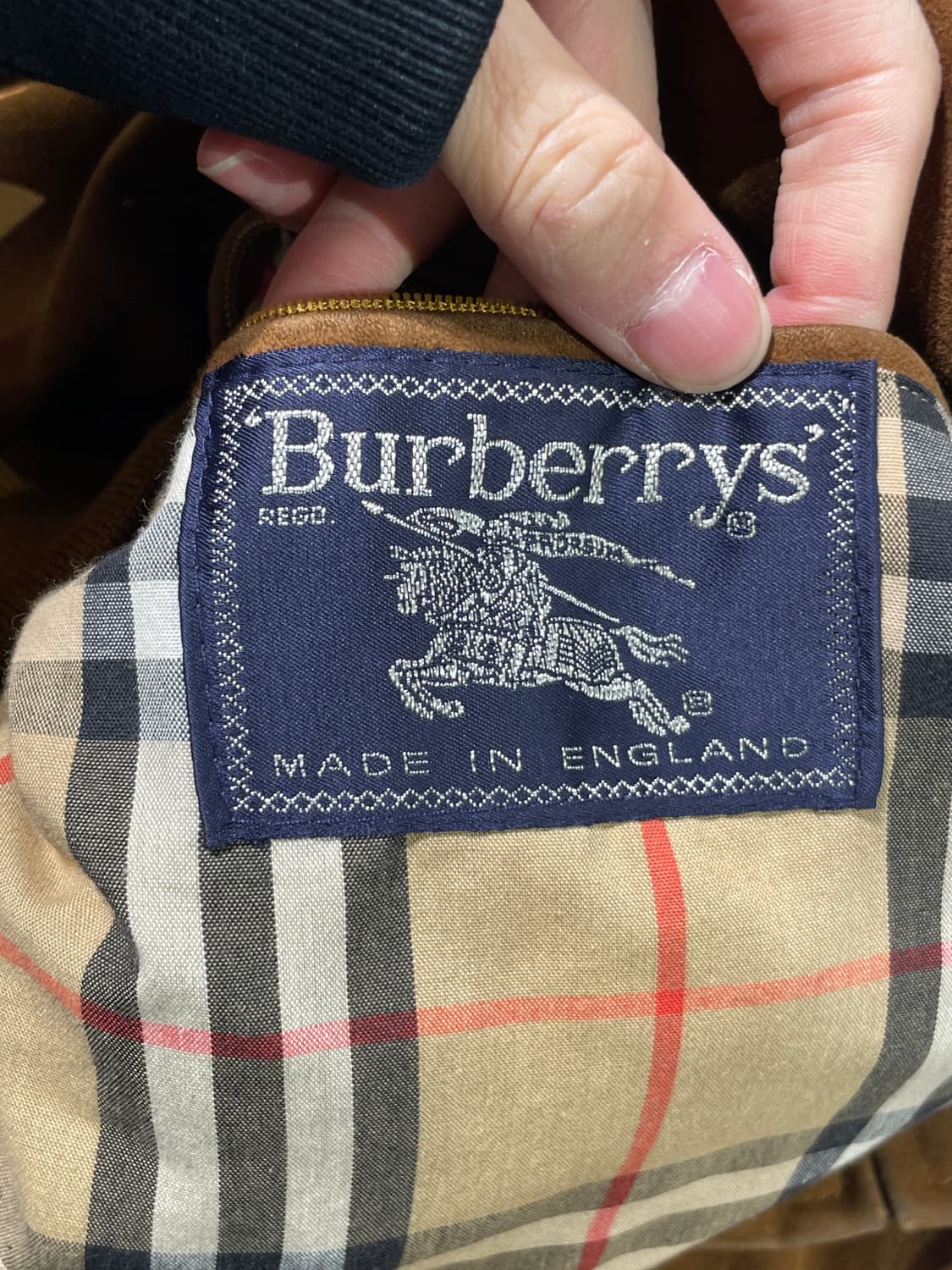 버버리 90’s 브라운 하이넥 스웨이드 집업 블루종 상품이미지7