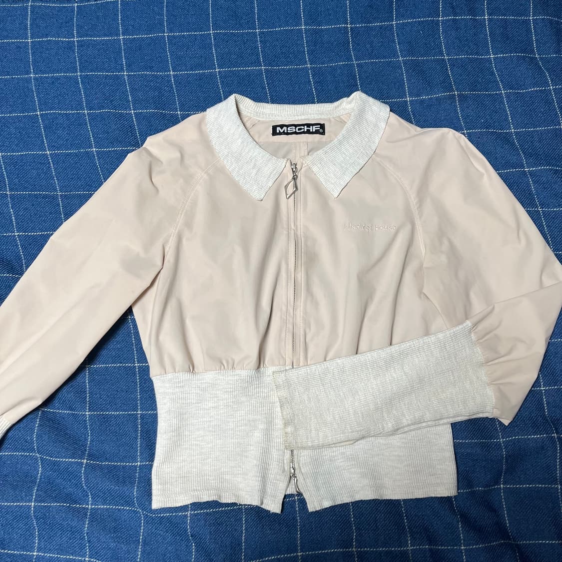 미스치프 라이트웨이트 와플 집업 셔츠 라이트 베이지 상품이미지3