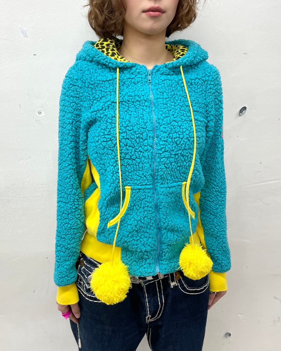 Devil's Yellow Leopard Blue Fleece  상품이미지4