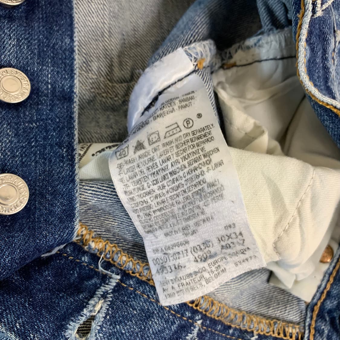 빈티지 리바이스 501 워싱 데님팬츠(30사이즈) 남자청바지 중청 상품이미지8