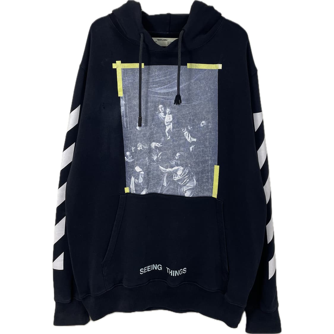 [L] 오프화이트 카라바조 프린팅 에로우 후드 오버핏 상품이미지1