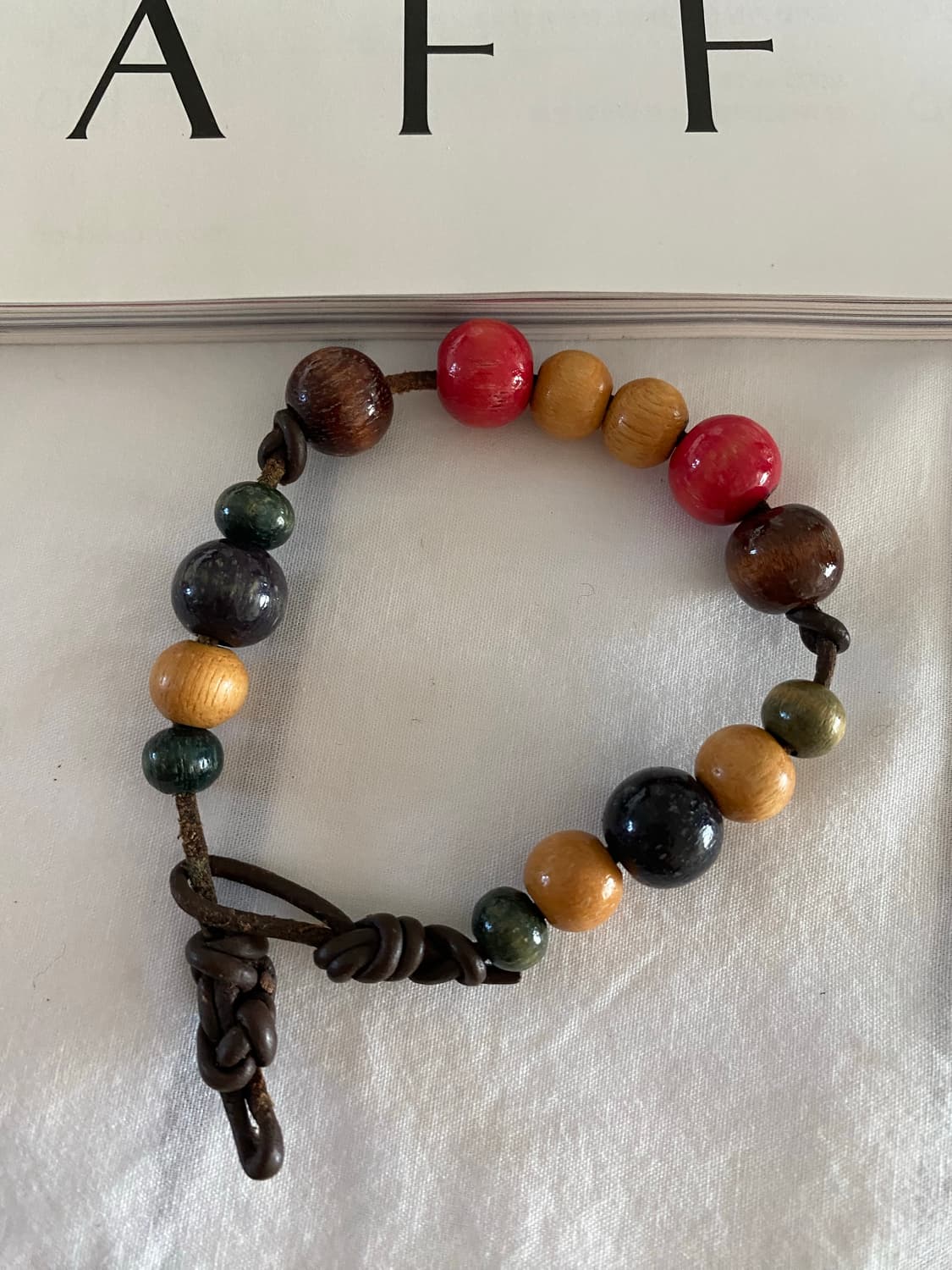 우드볼 가죽 팔찌 상품이미지2