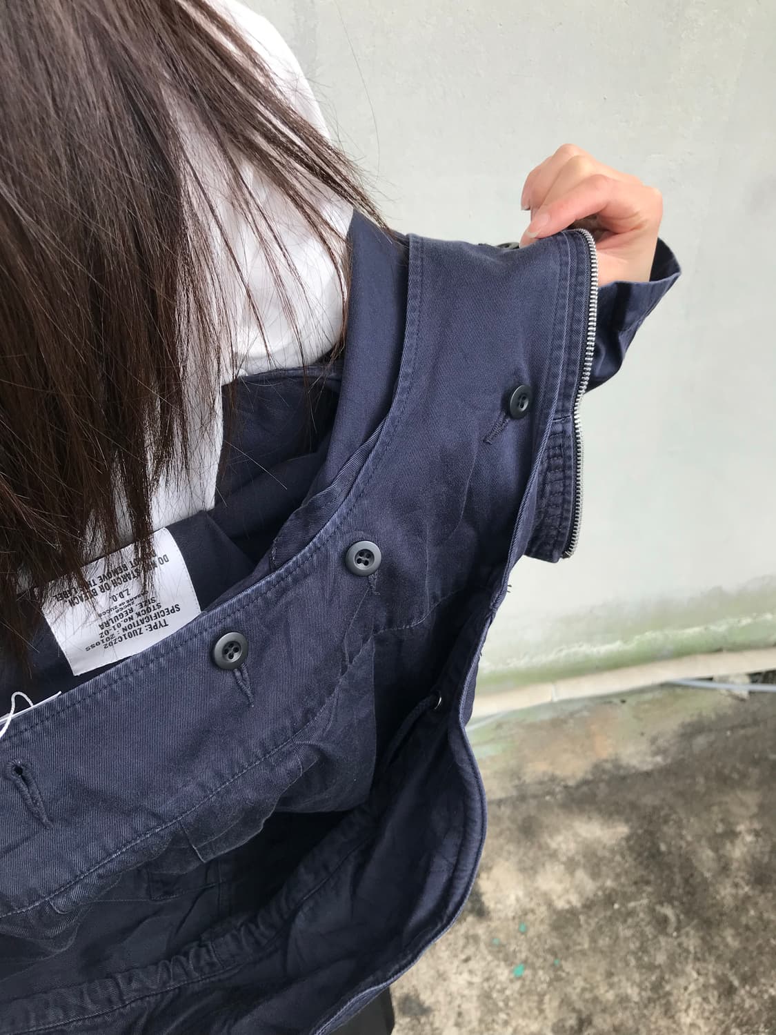 Cabane de Zucca 네이비 후드 집업 자켓 상품이미지2