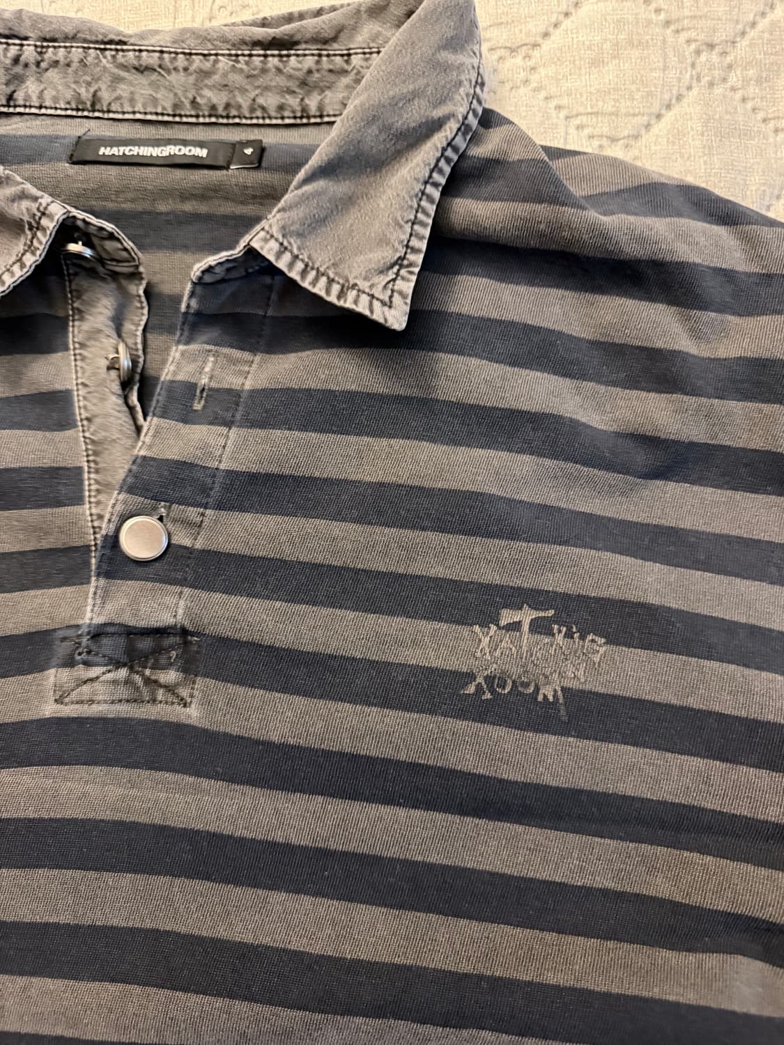 VTG Stripe Polo Tee Dyed Blue 상품이미지1