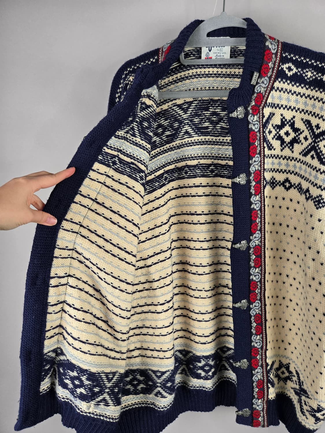 [무료배송]VOSS 보스 XL 노르웨이 퓨어 울100 가디건 노르딕 54 상품이미지8