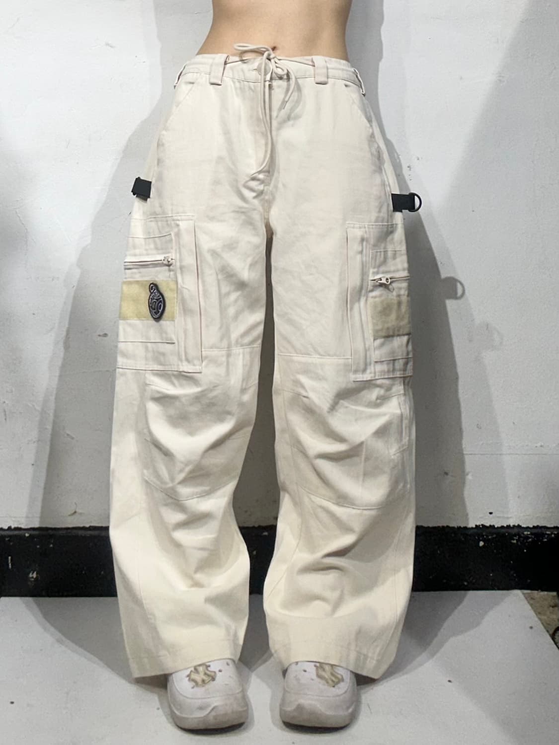 빈티지 오드볼스클럽 베이지 빅 포켓 카고 바지 와이드 힙합 팬츠  상품이미지2