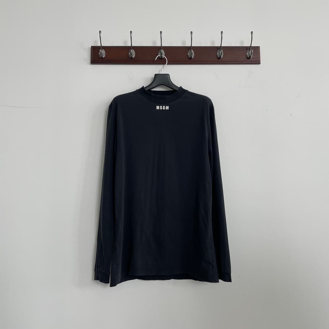 MSGM 로고 블랙 긴팔 티셔츠 상품이미지2