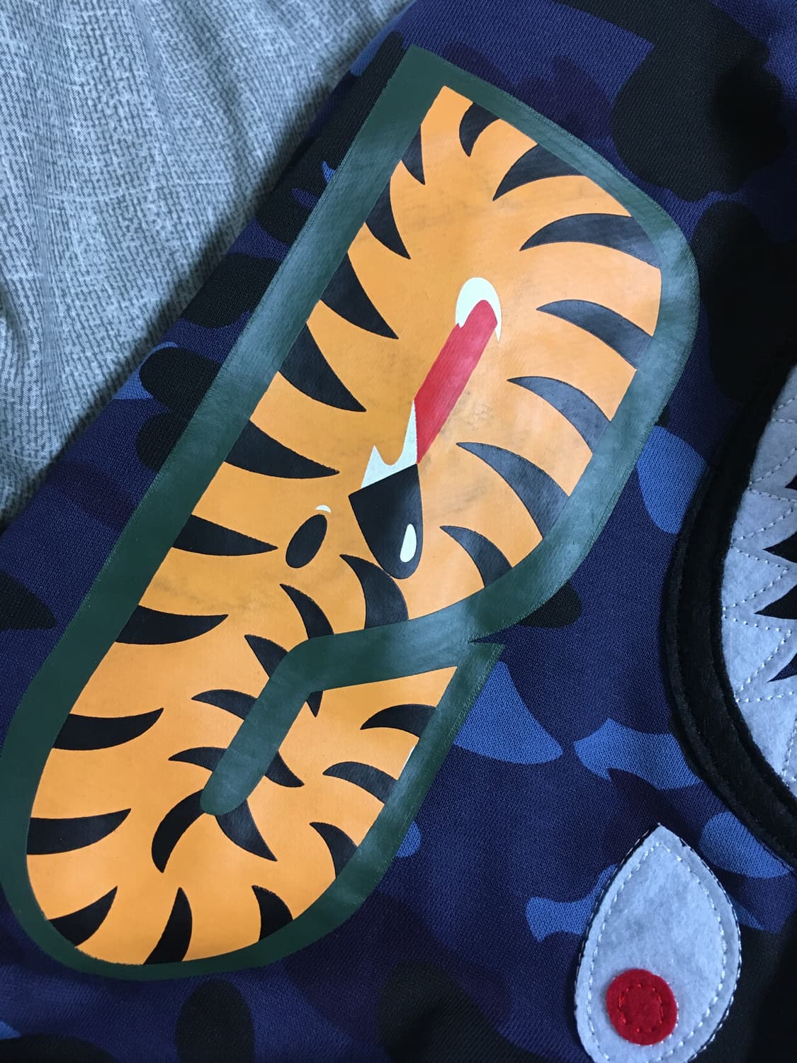 베이프 카모 샤크 풀 집 후드 네이비 상품이미지4