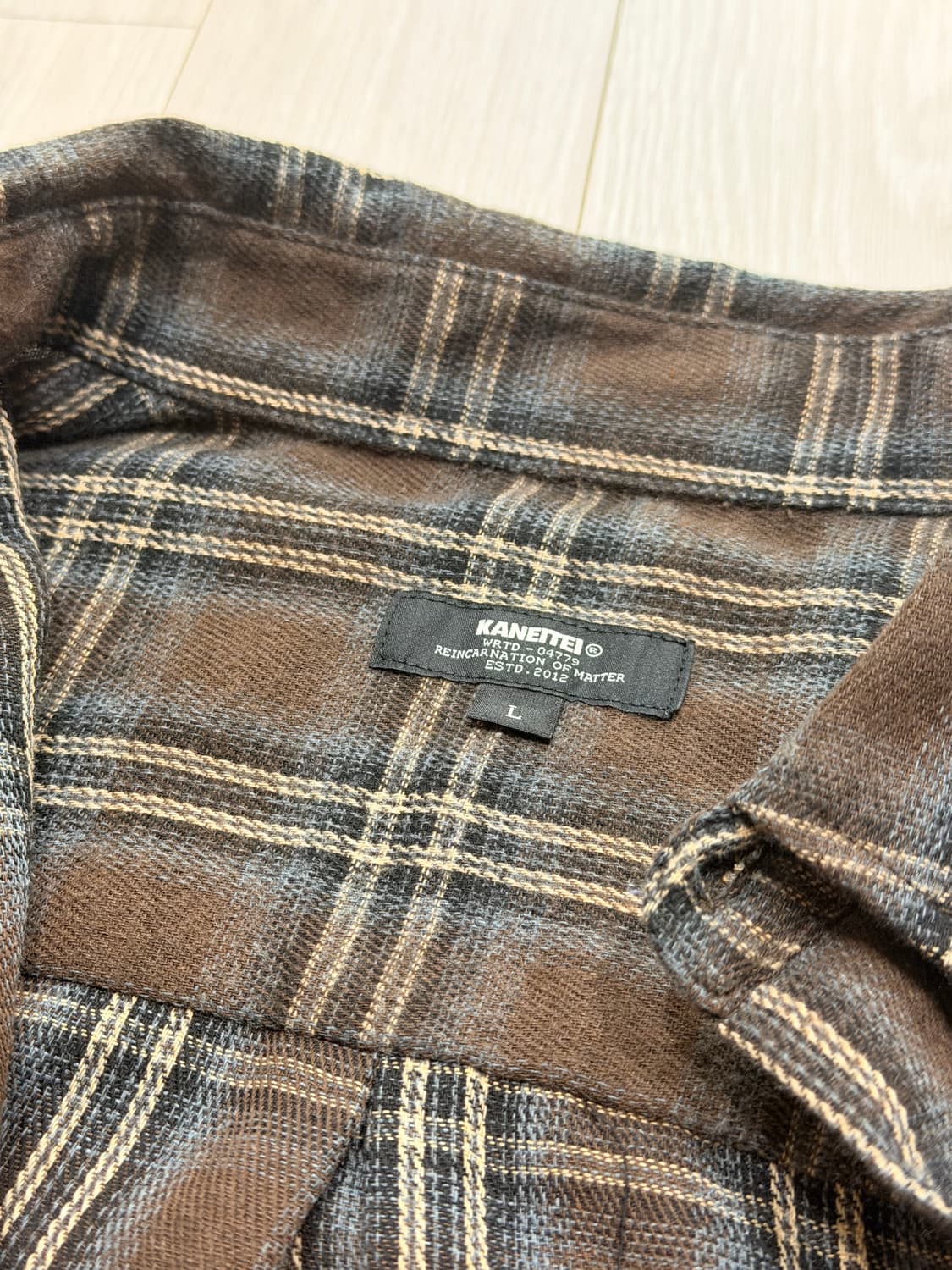 카네이테이 체크 셔츠 브라운 상품이미지2