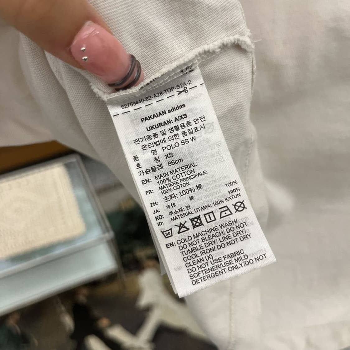 아디다스 캐주얼 키치 초코브라우니 크롭 반팔 카라티 XS C12469 상품이미지6