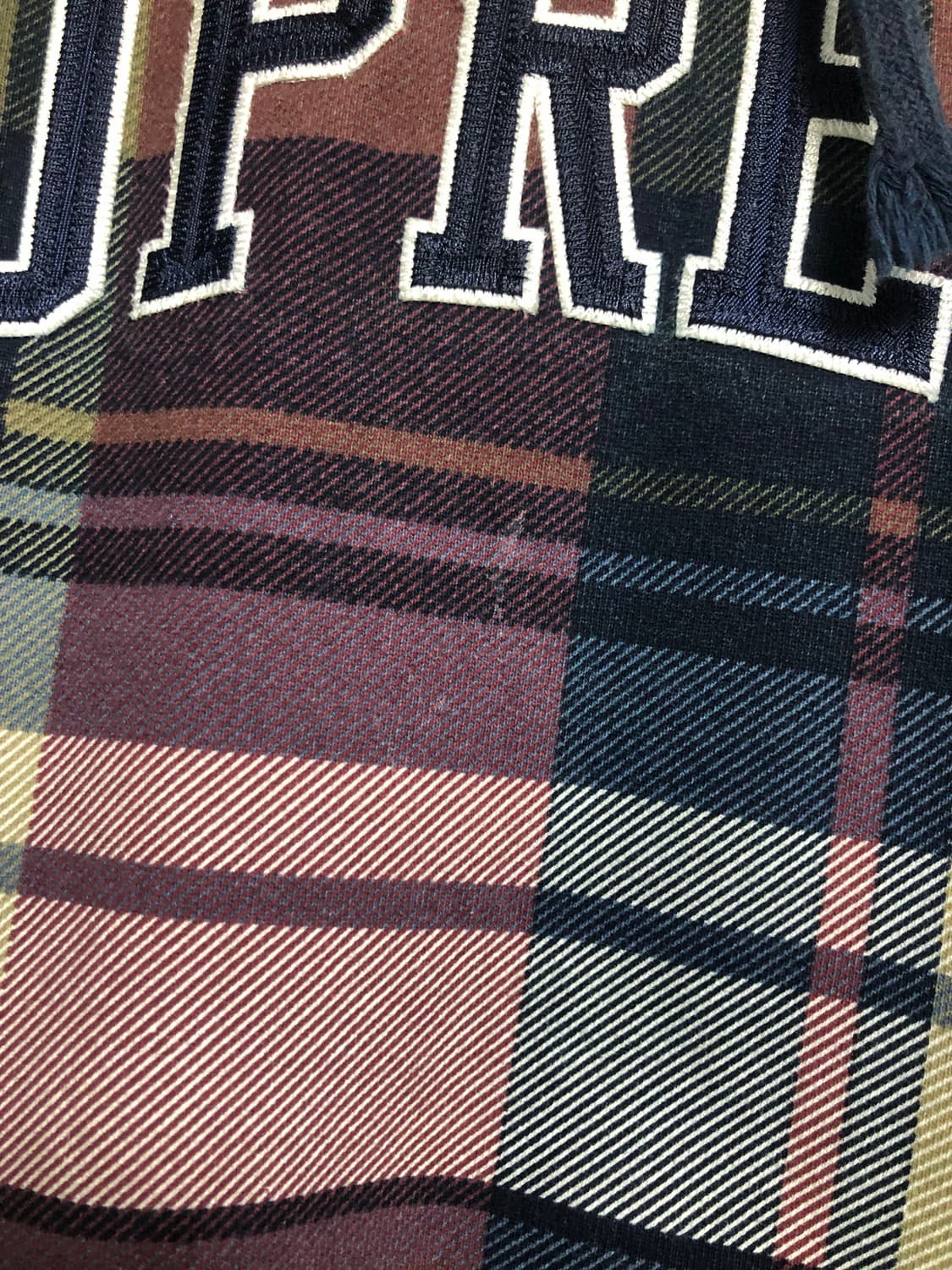 슈프림 아크로고 플레이드 풀오버 후드티 XL 상품이미지4