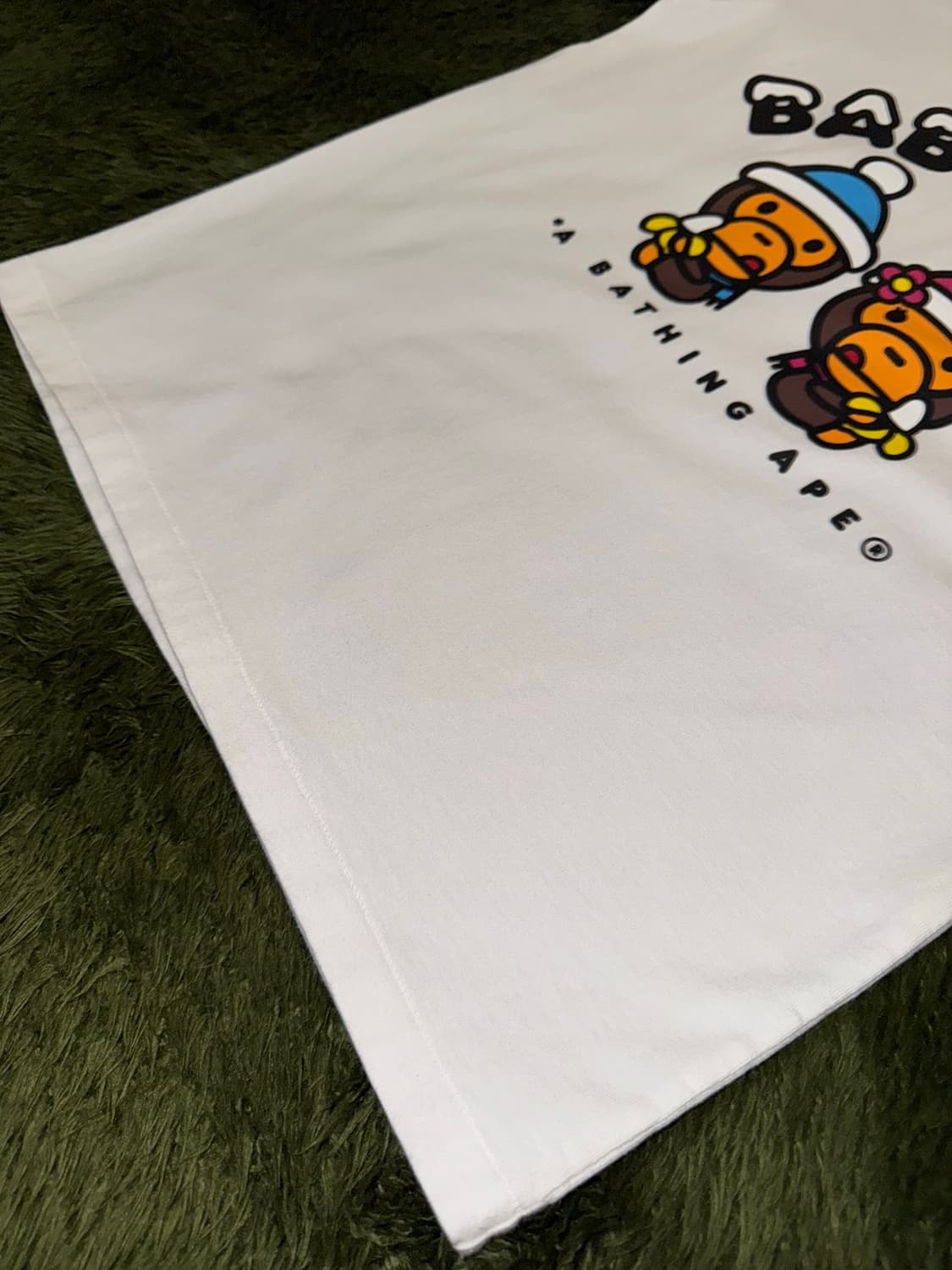 [XS] 베이프 베이비마일로 & 베이비리사 반팔 티셔츠 화이트 상품이미지7