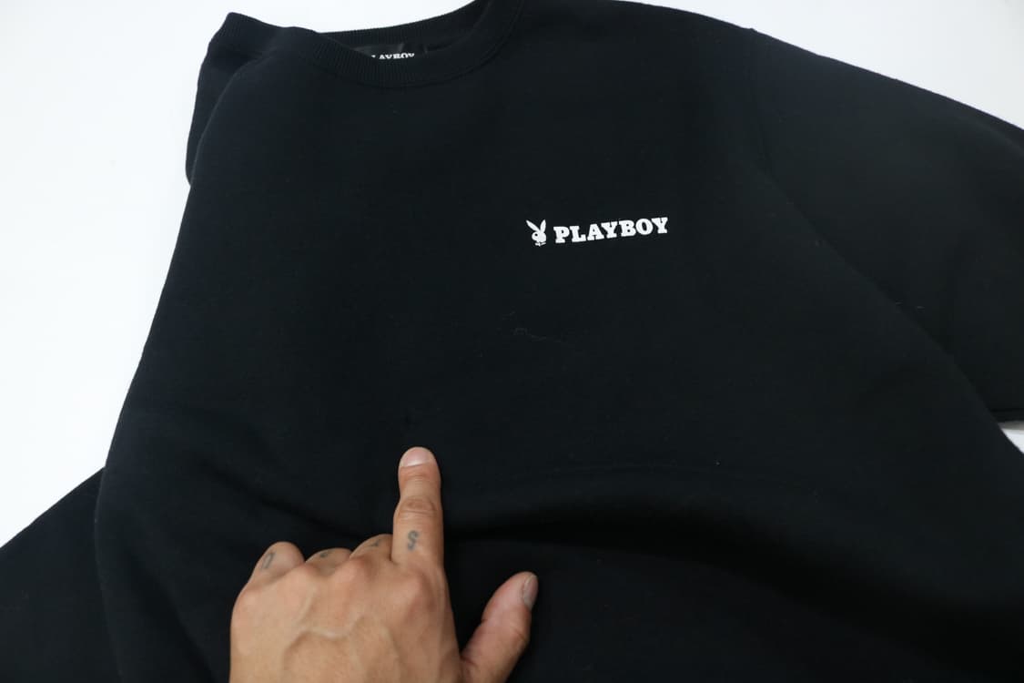 PLAYBOY 플레이보이 백프린팅 블랙 맨투맨 (L) 상품이미지9