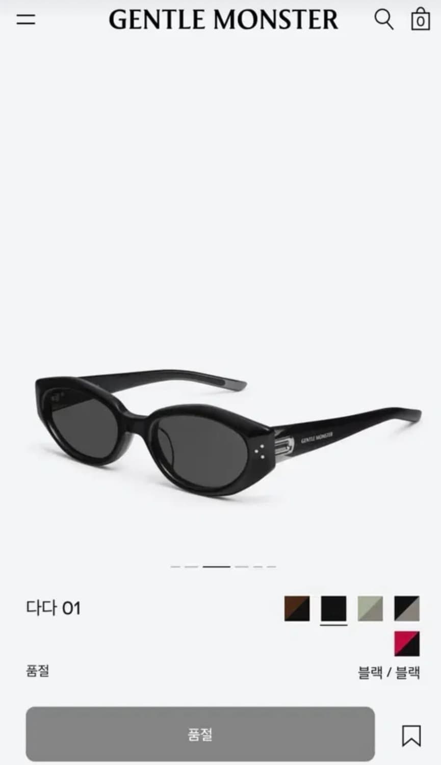 젠틀몬스터 다다 01 블랙 상품이미지1