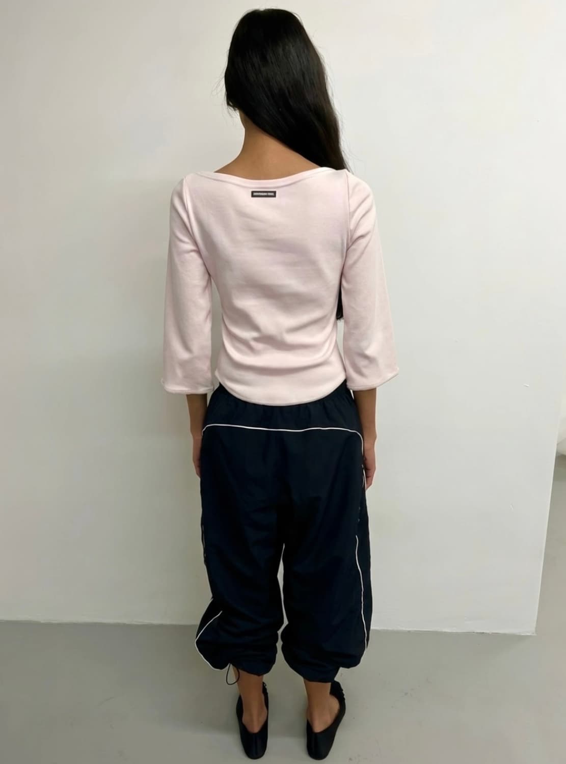 어텐즈 soft lace 3/4 sleeve tee (baby pink) 상품이미지2