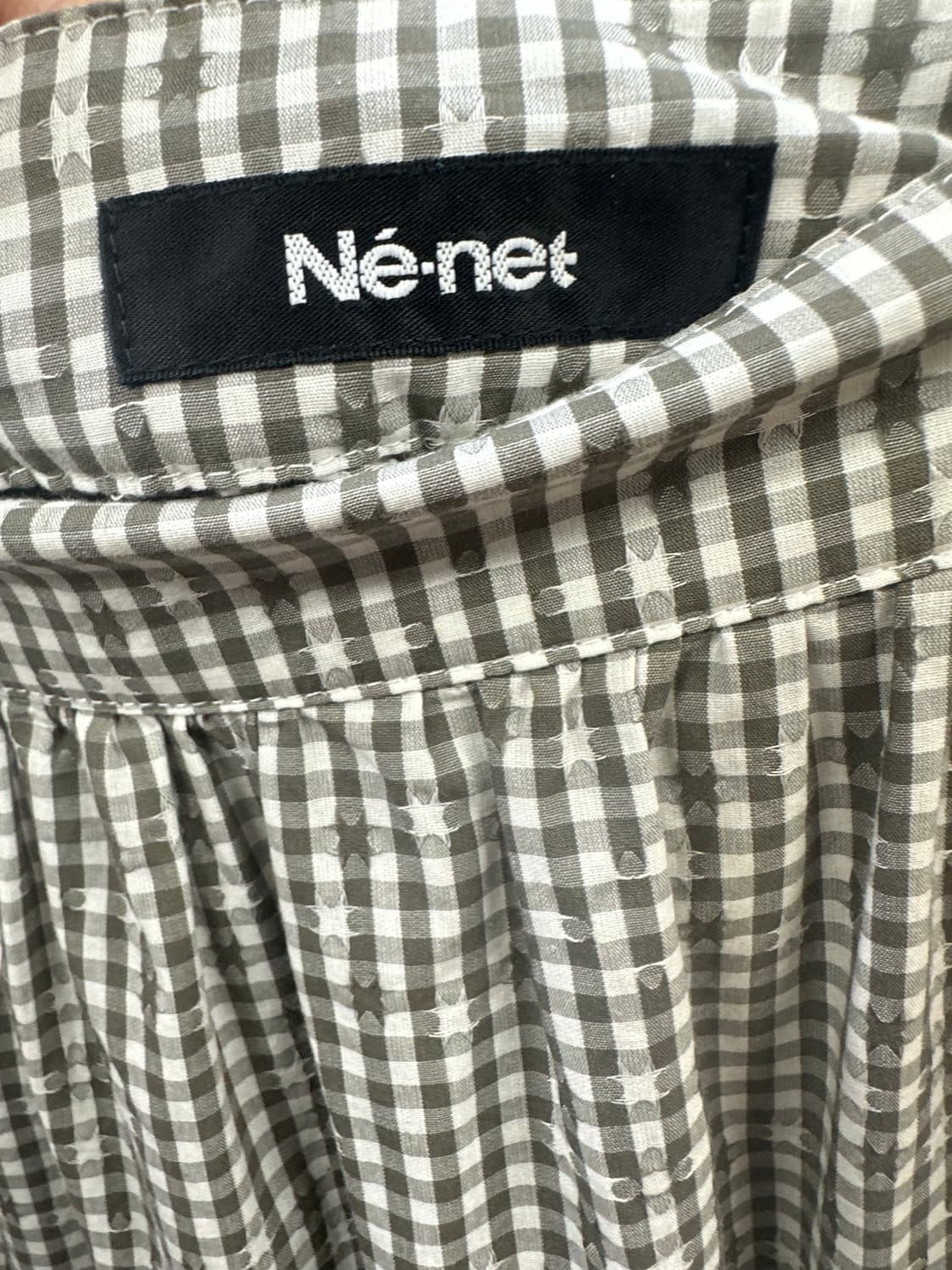 택있는 새상품 Ne-net 네넷 깅엄체크 자수 코튼 스커트 상품이미지7